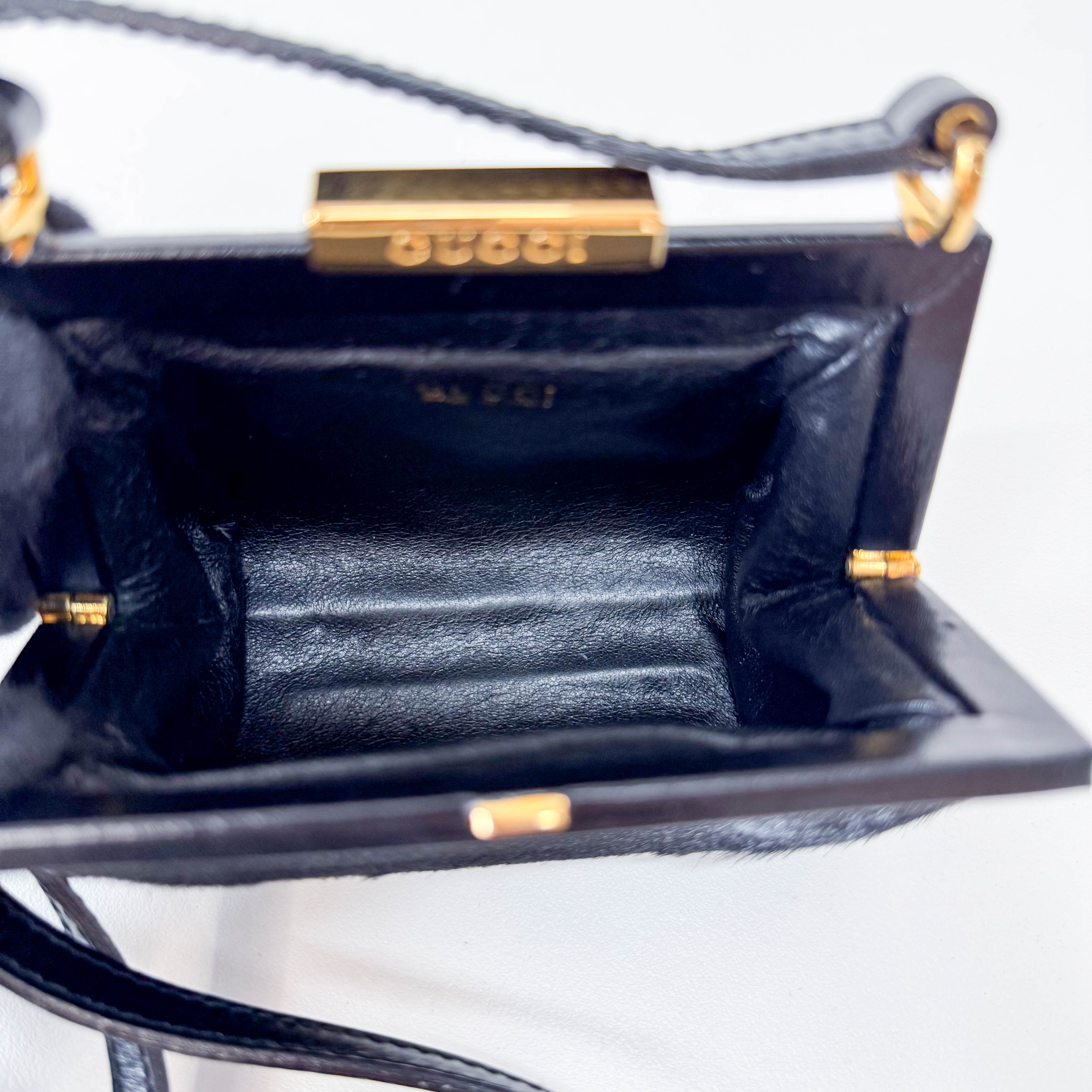 Mini Black Pony Hair Clutch Shoulder Bag