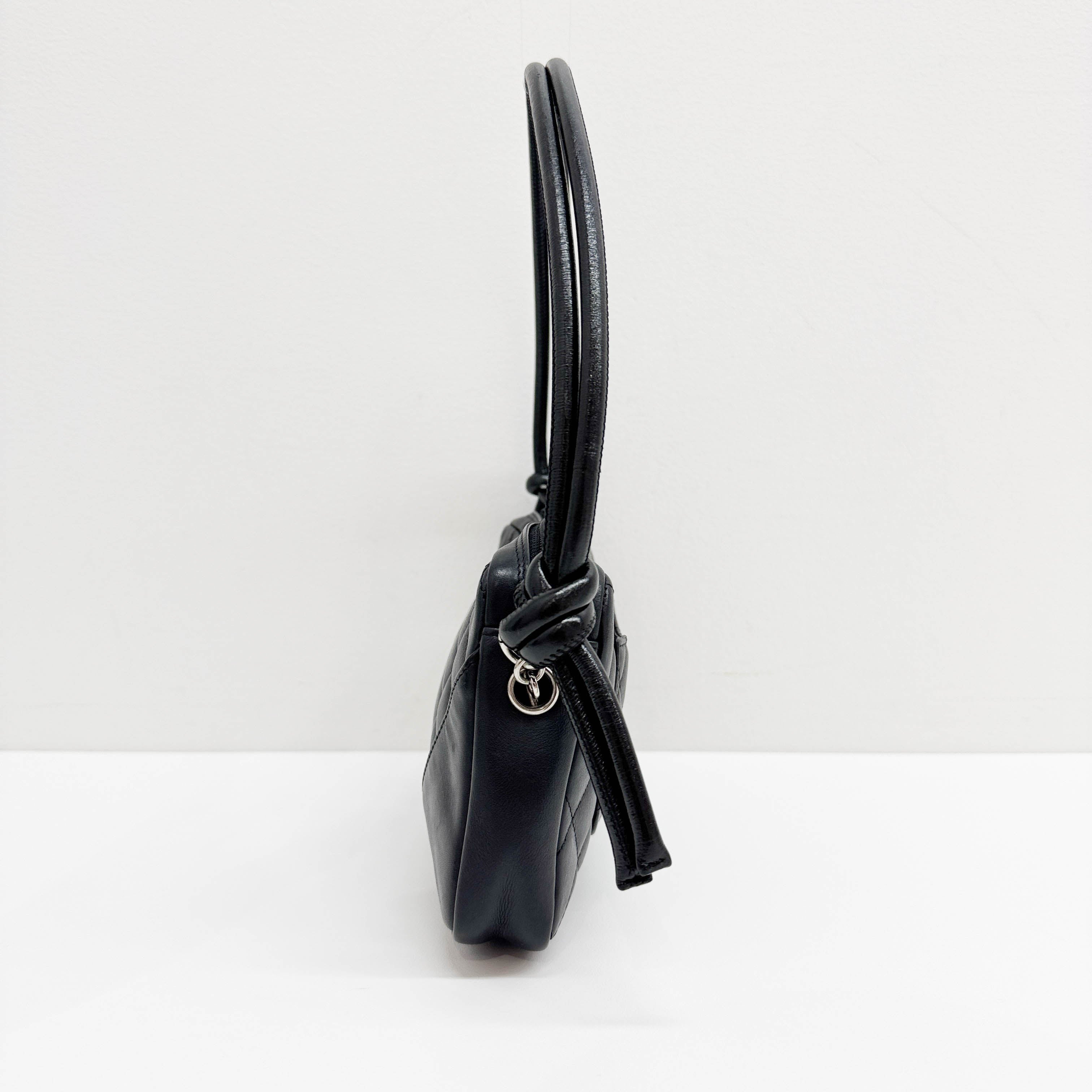 Cambon Black Leather Shoulder Bag