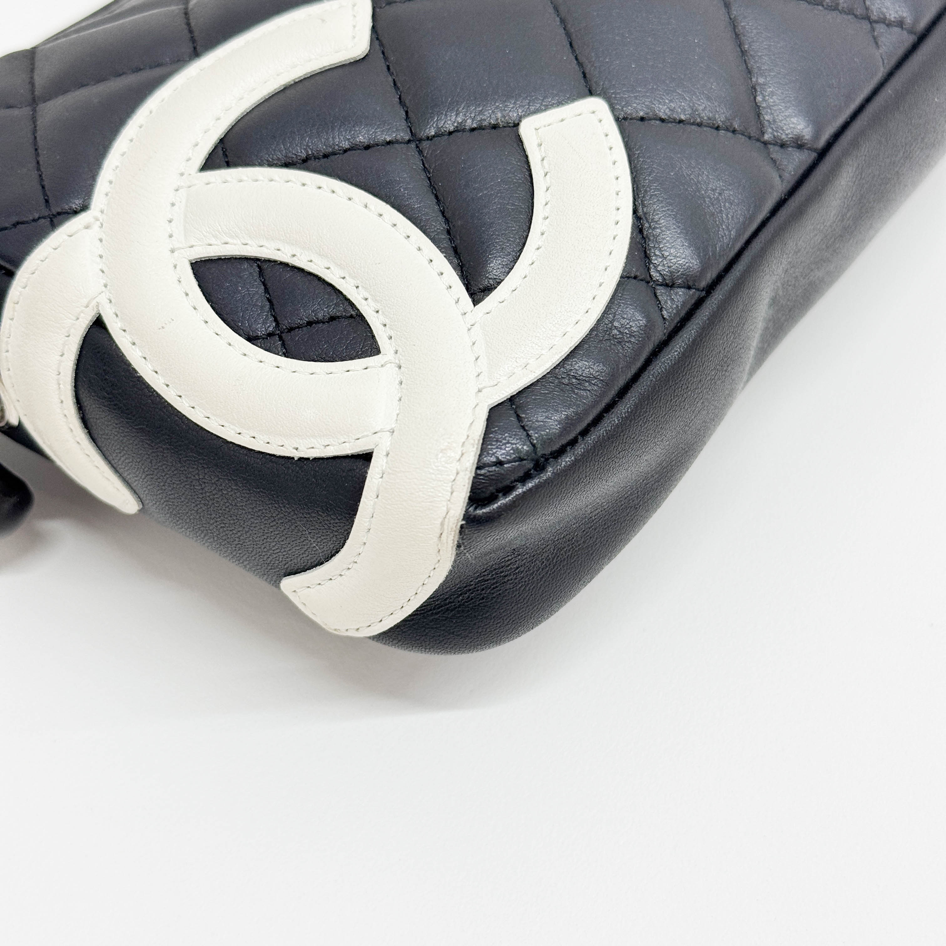 Cambon Black Leather Shoulder Bag