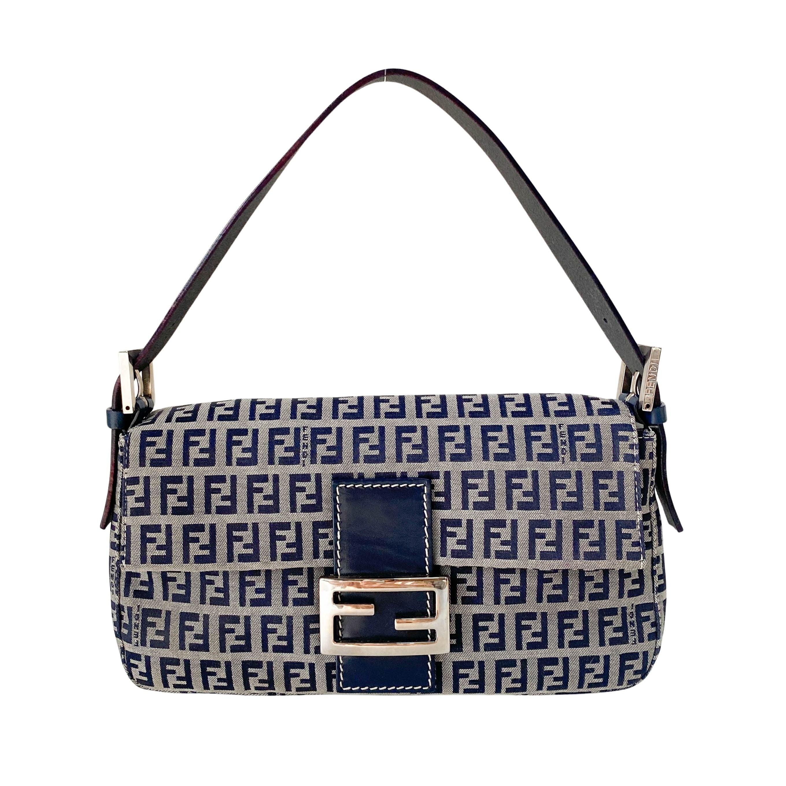 Zucchino Baguette Navy Canvas Shoulder Bag