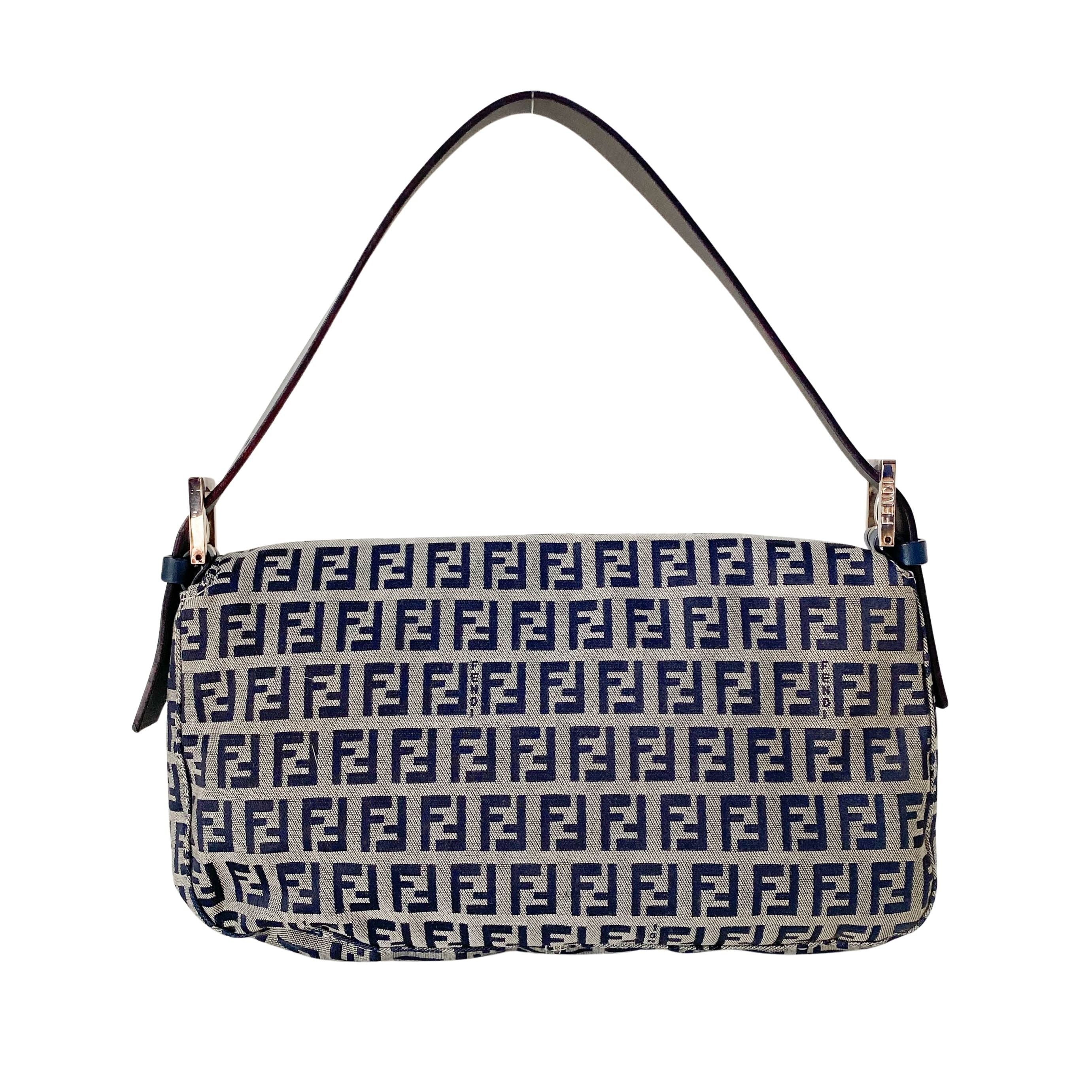 Zucchino Baguette Navy Canvas Shoulder Bag