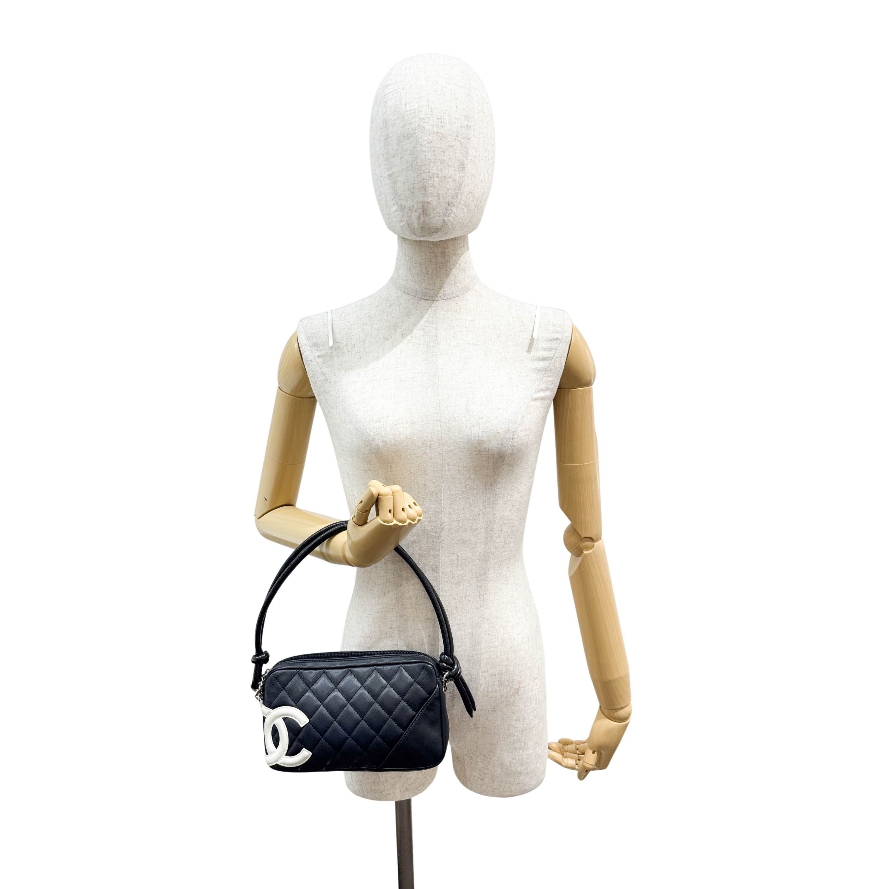 Cambon Black Leather Shoulder Bag