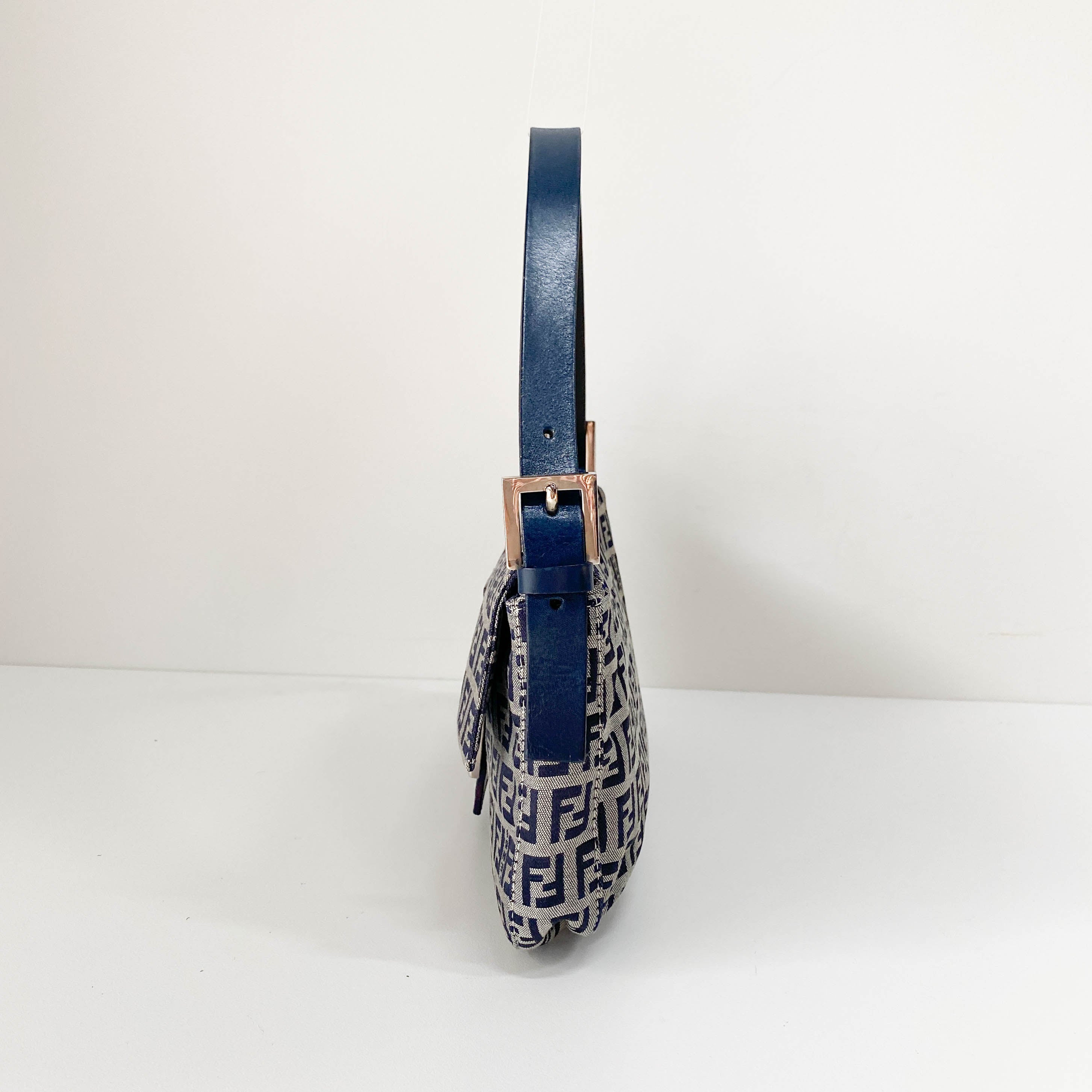 Zucchino Baguette Navy Canvas Shoulder Bag