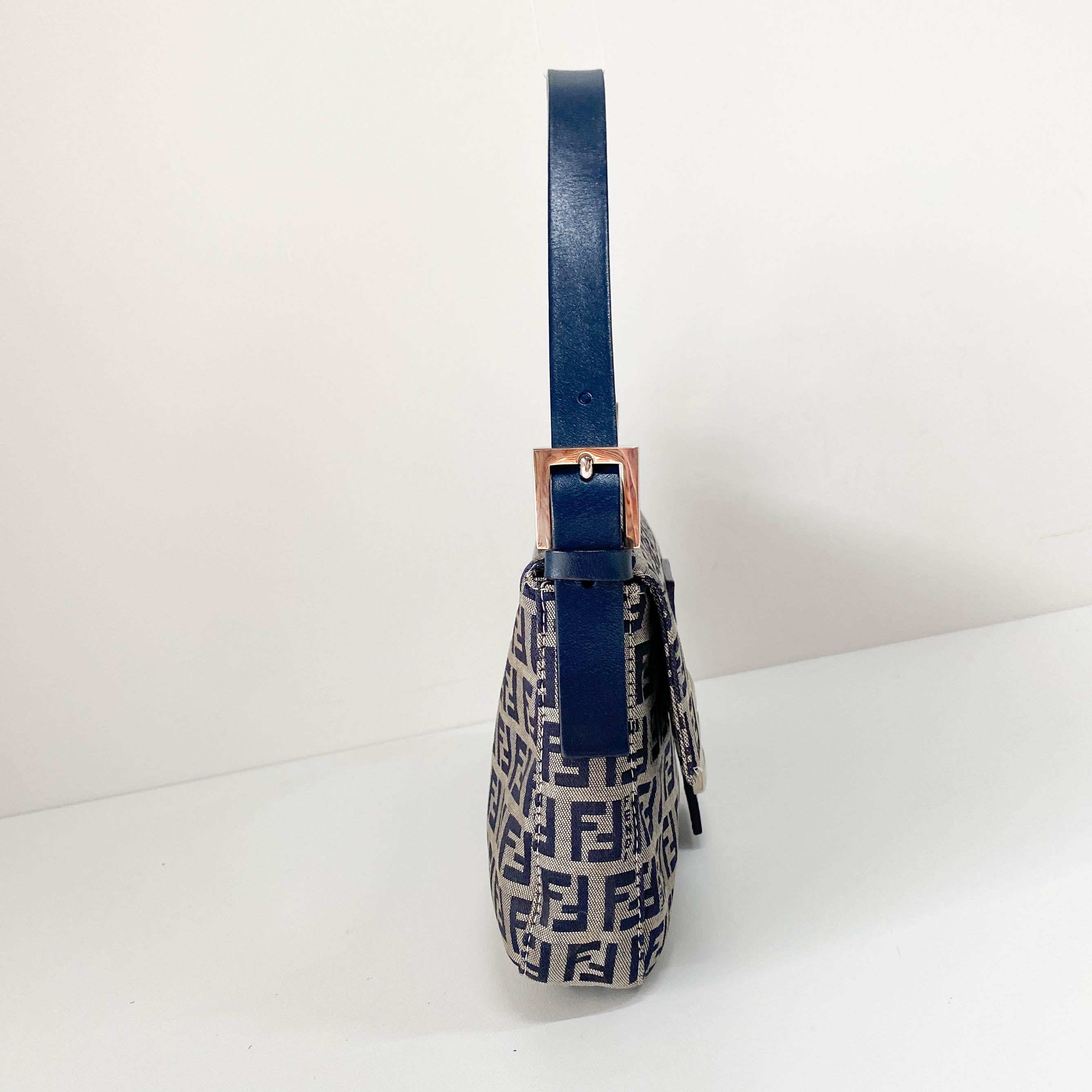 Zucchino Baguette Navy Canvas Shoulder Bag
