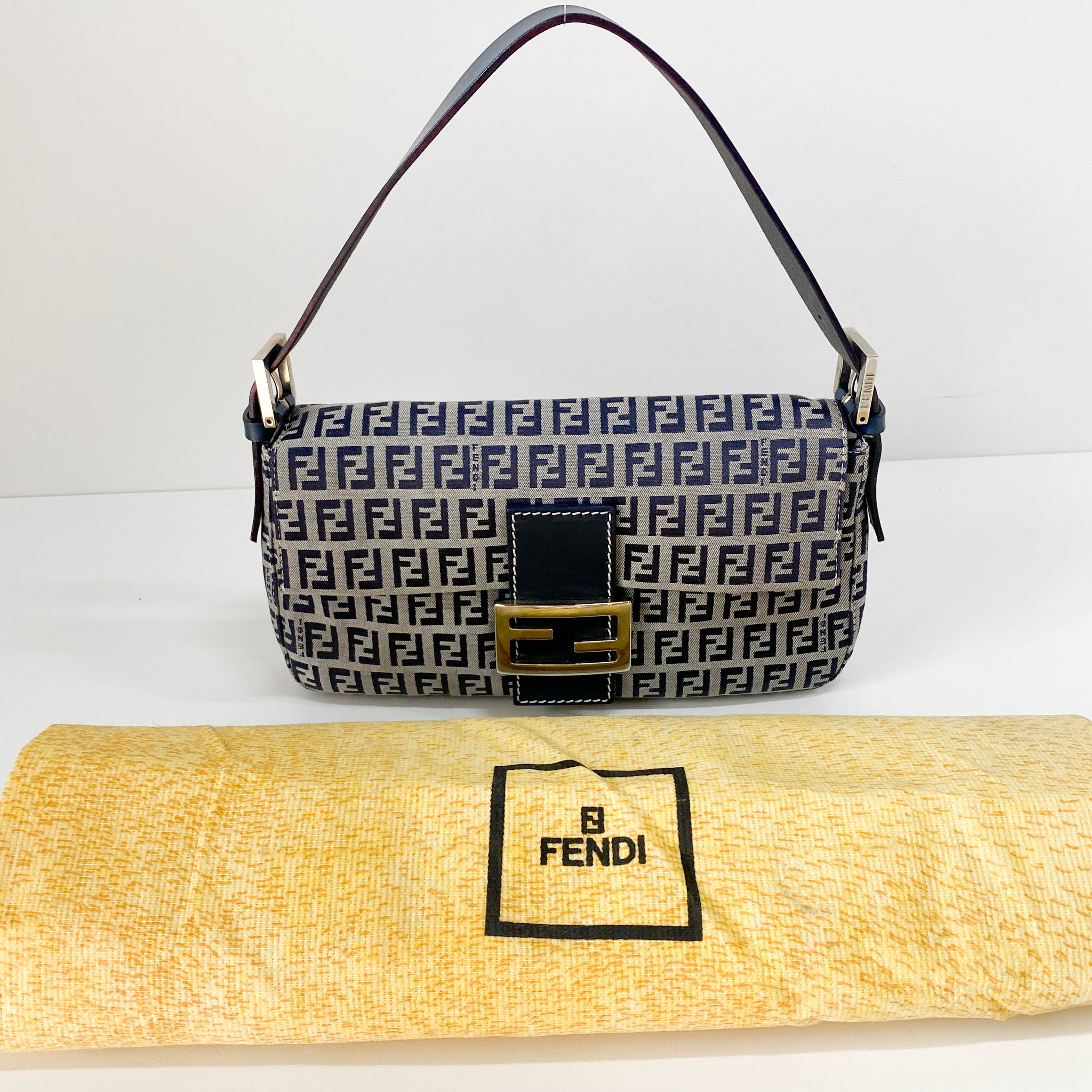 Zucchino Baguette Navy Canvas Shoulder Bag