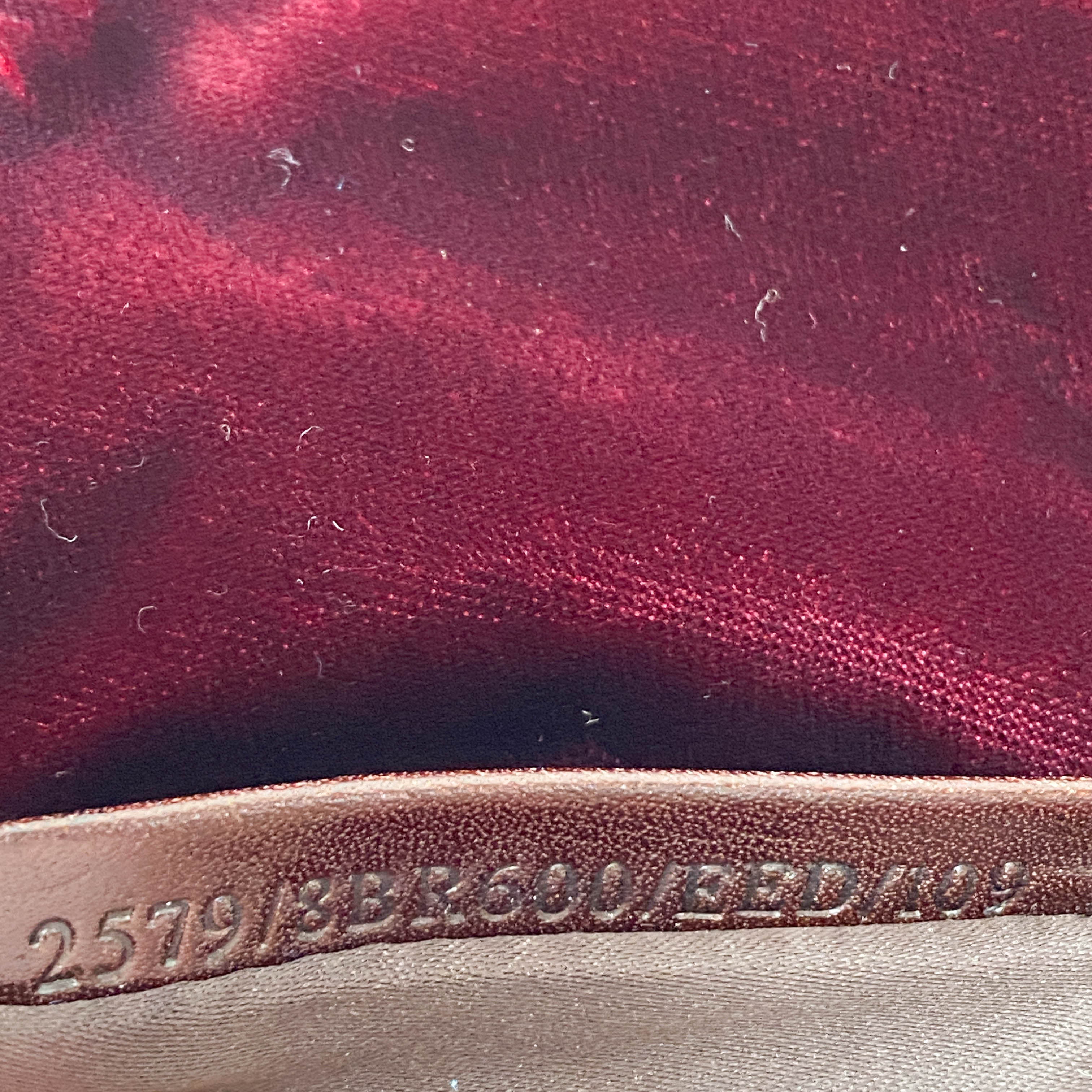 Limited Edition Baguette Burgundy Velvet Gold Fringe Shoulder Bag