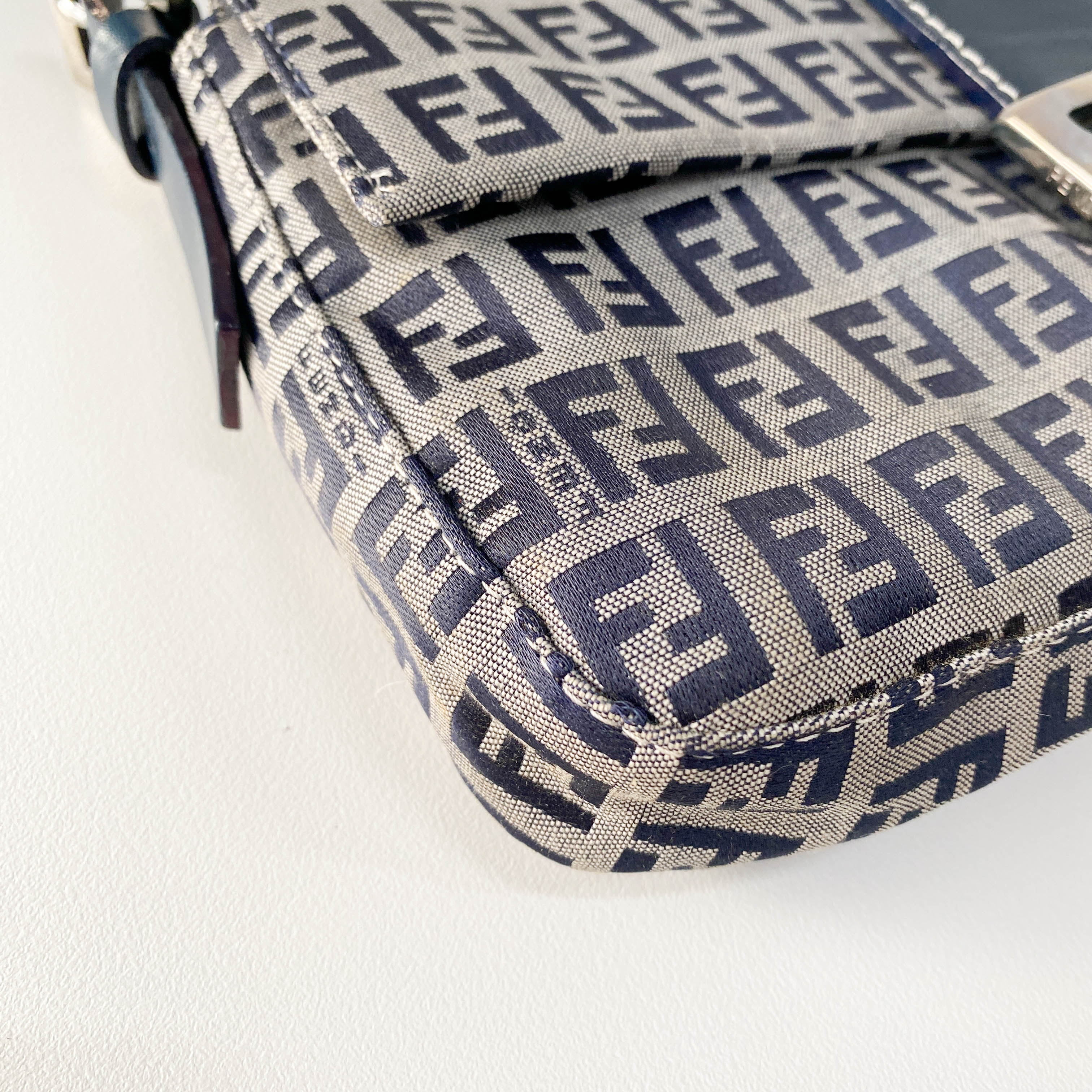 Zucchino Baguette Navy Canvas Shoulder Bag