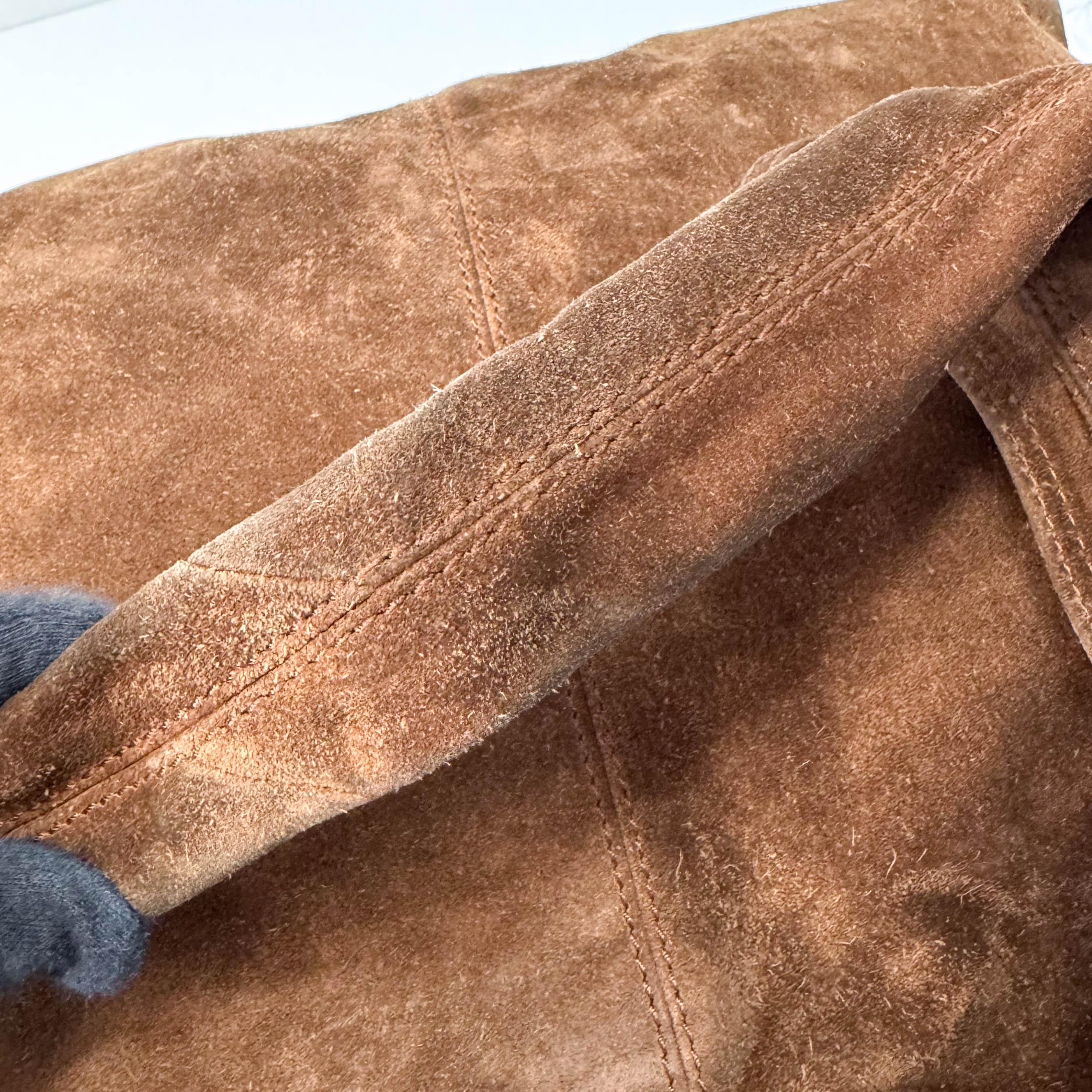 Brown Suede Hobo Shoulder Bag