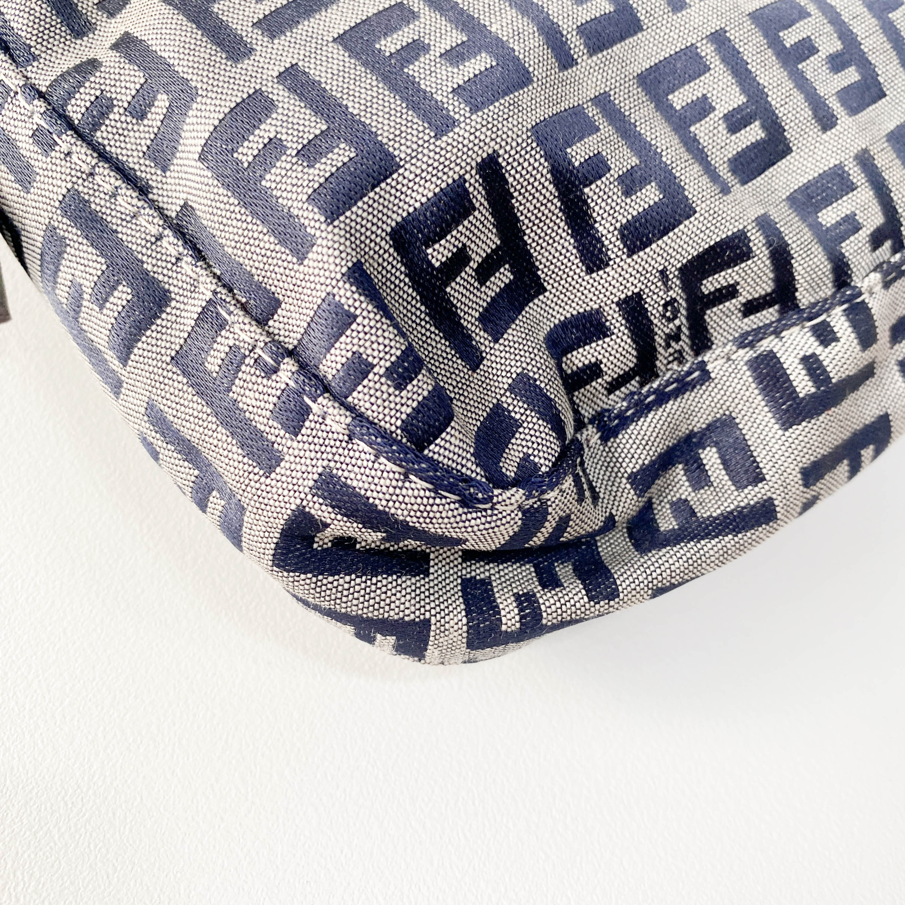 Zucchino Baguette Navy Canvas Shoulder Bag