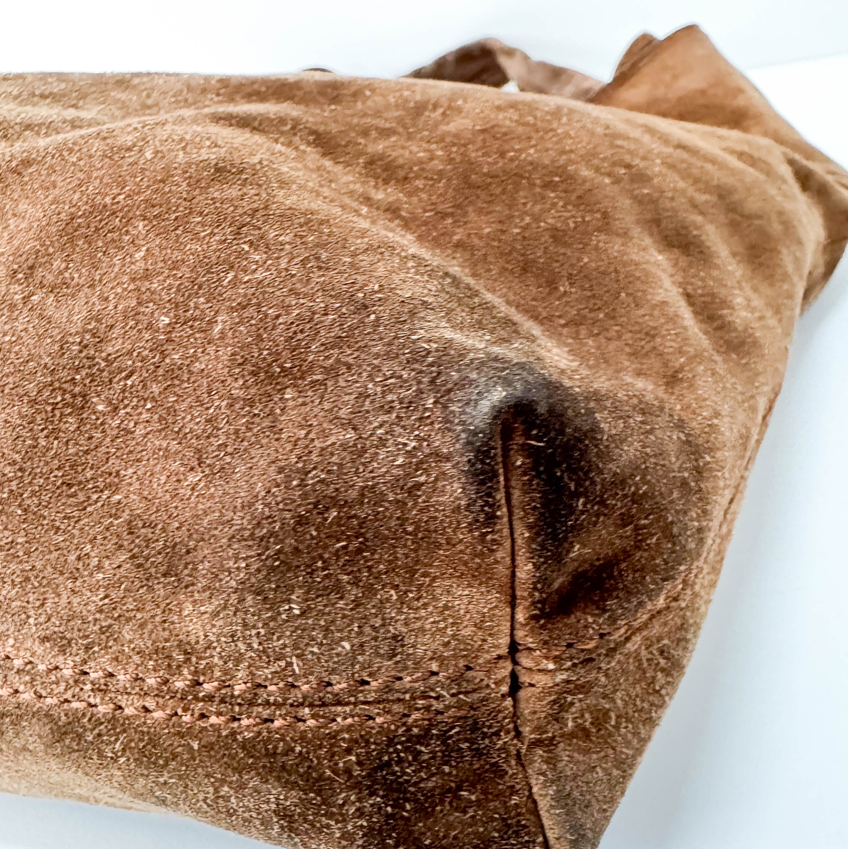 Brown Suede Hobo Shoulder Bag