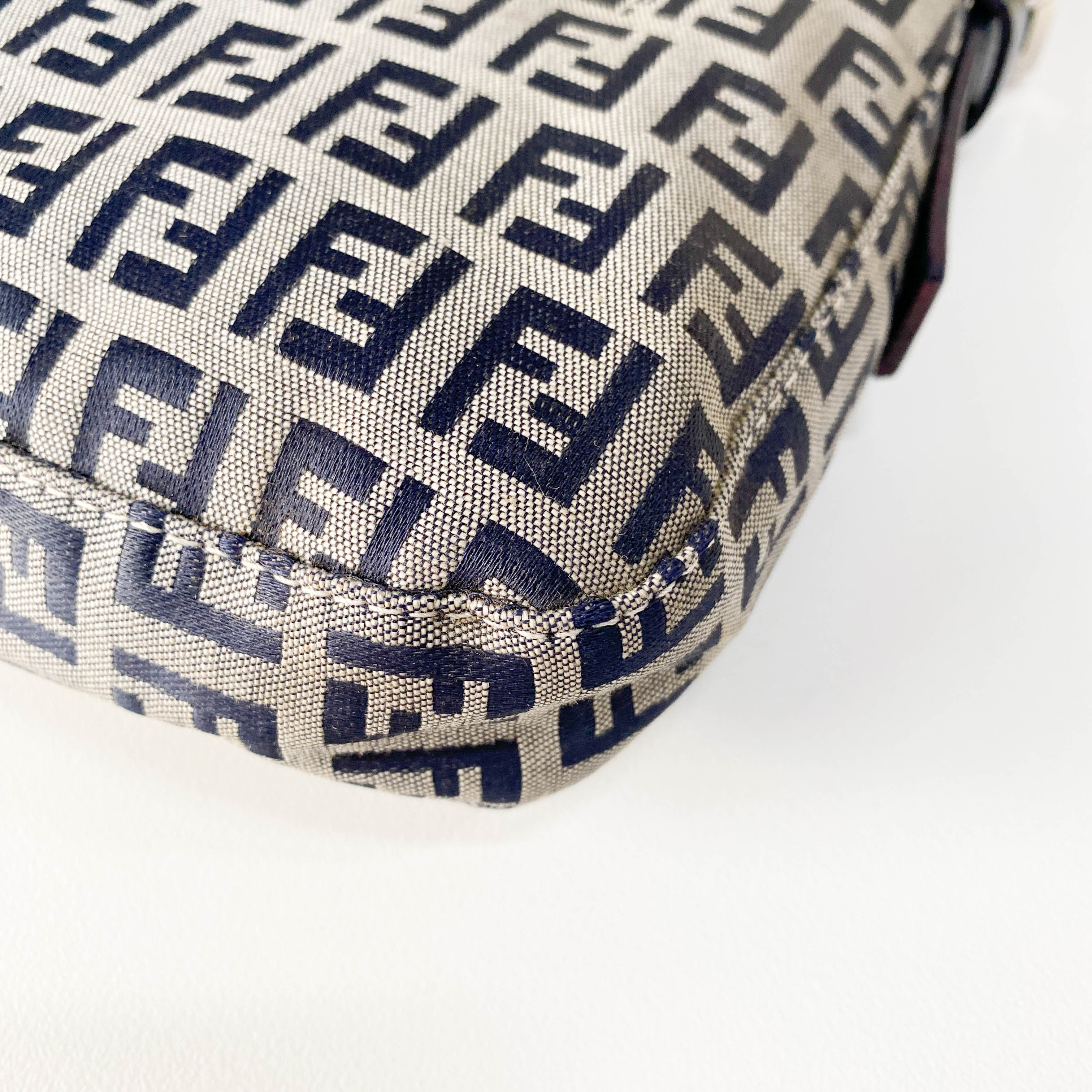 Zucchino Baguette Navy Canvas Shoulder Bag