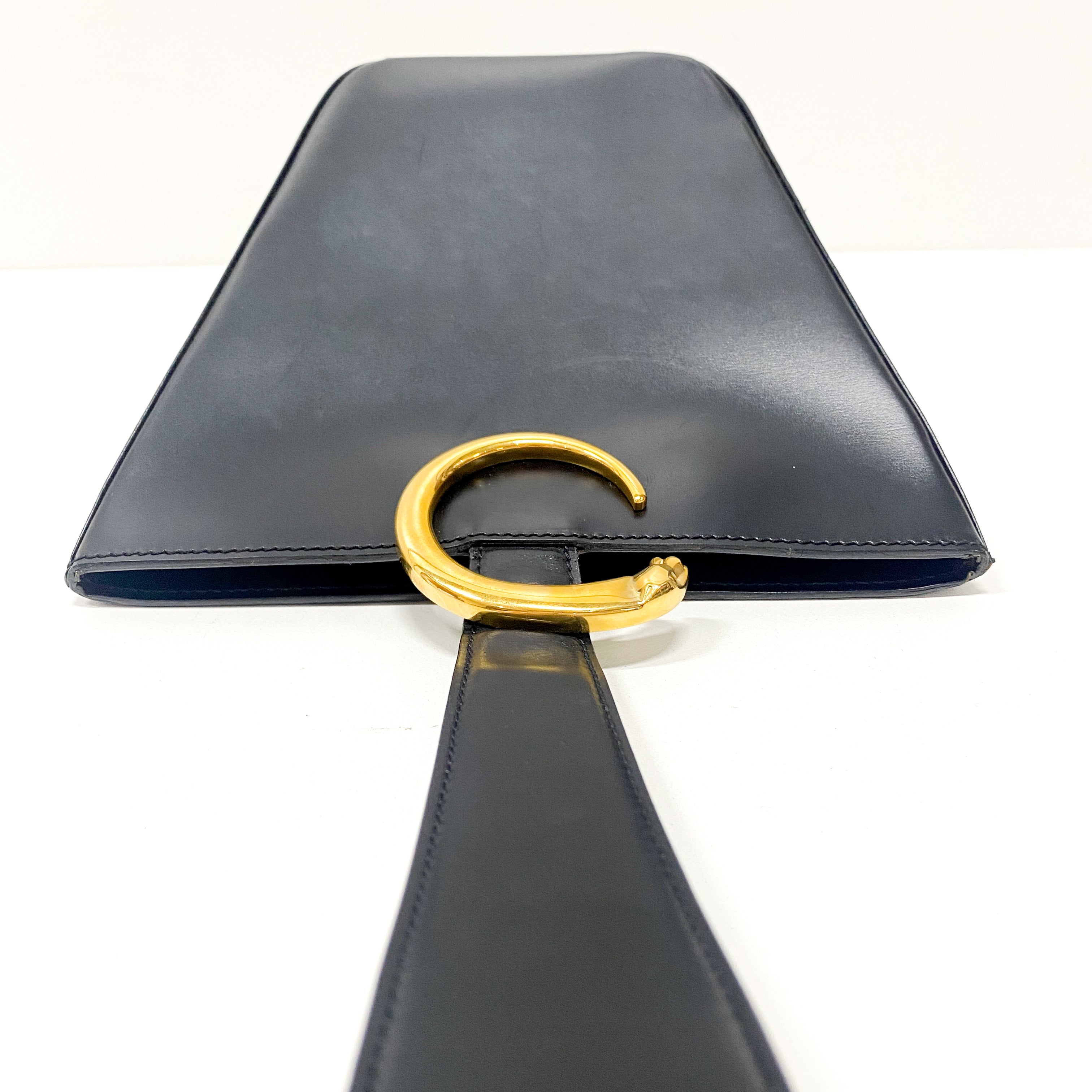 Panthère Black Leather Shoulder Bag