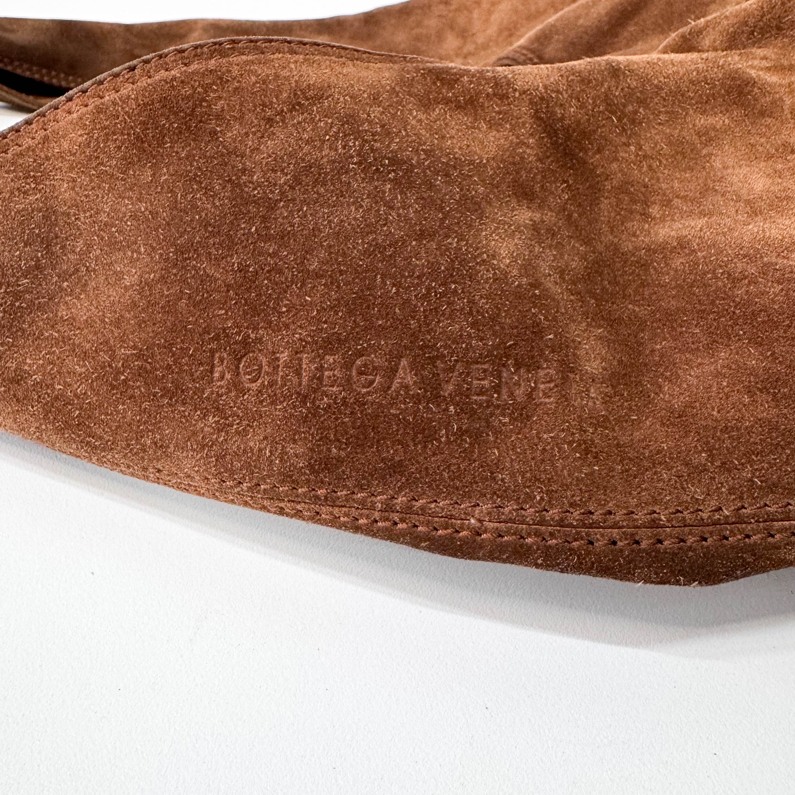 Brown Suede Hobo Shoulder Bag