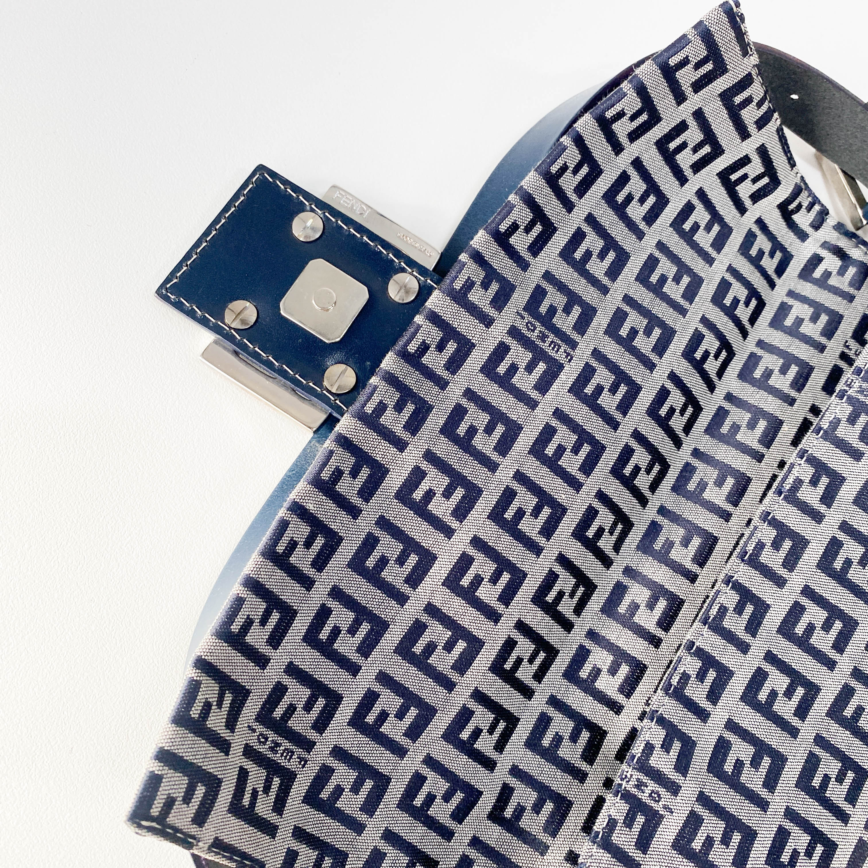 Zucchino Baguette Navy Canvas Shoulder Bag