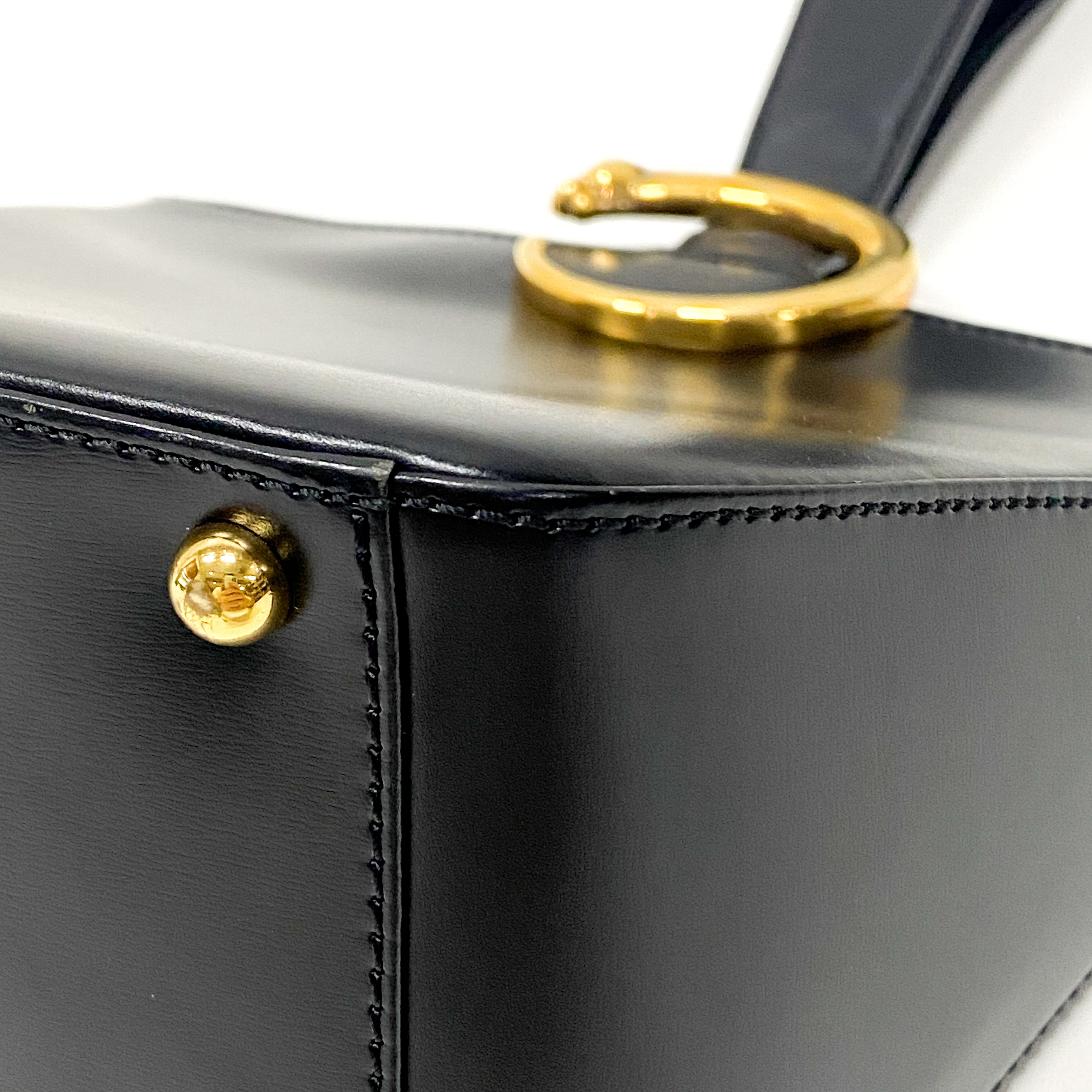 Panthère Black Leather Shoulder Bag
