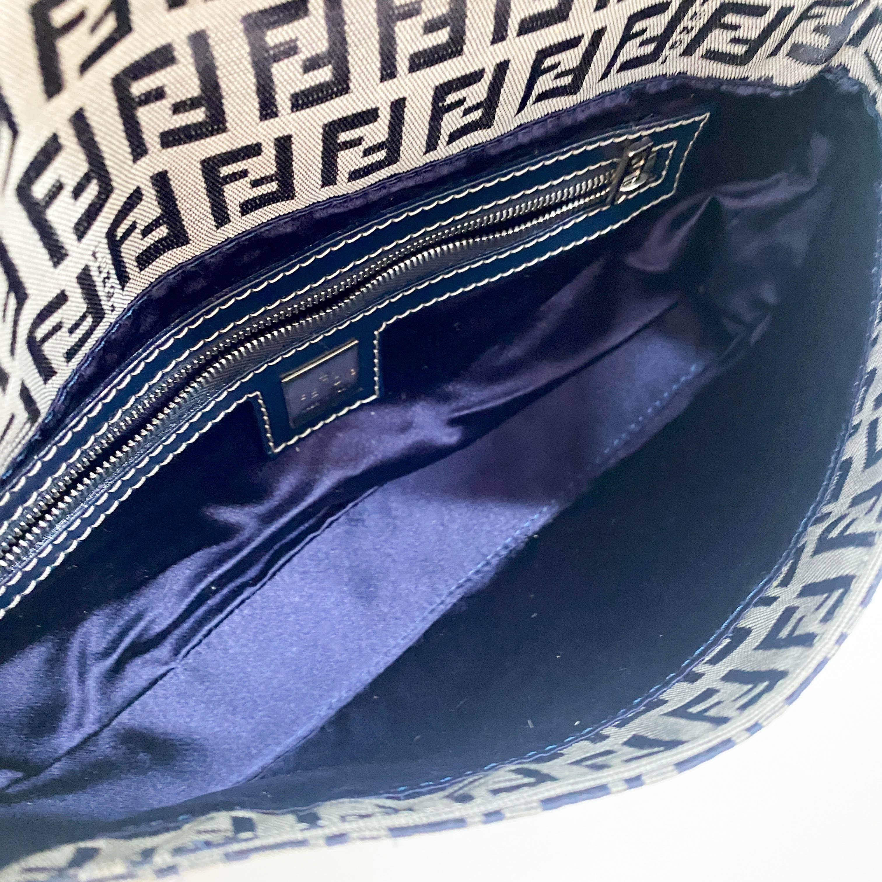 Zucchino Baguette Navy Canvas Shoulder Bag