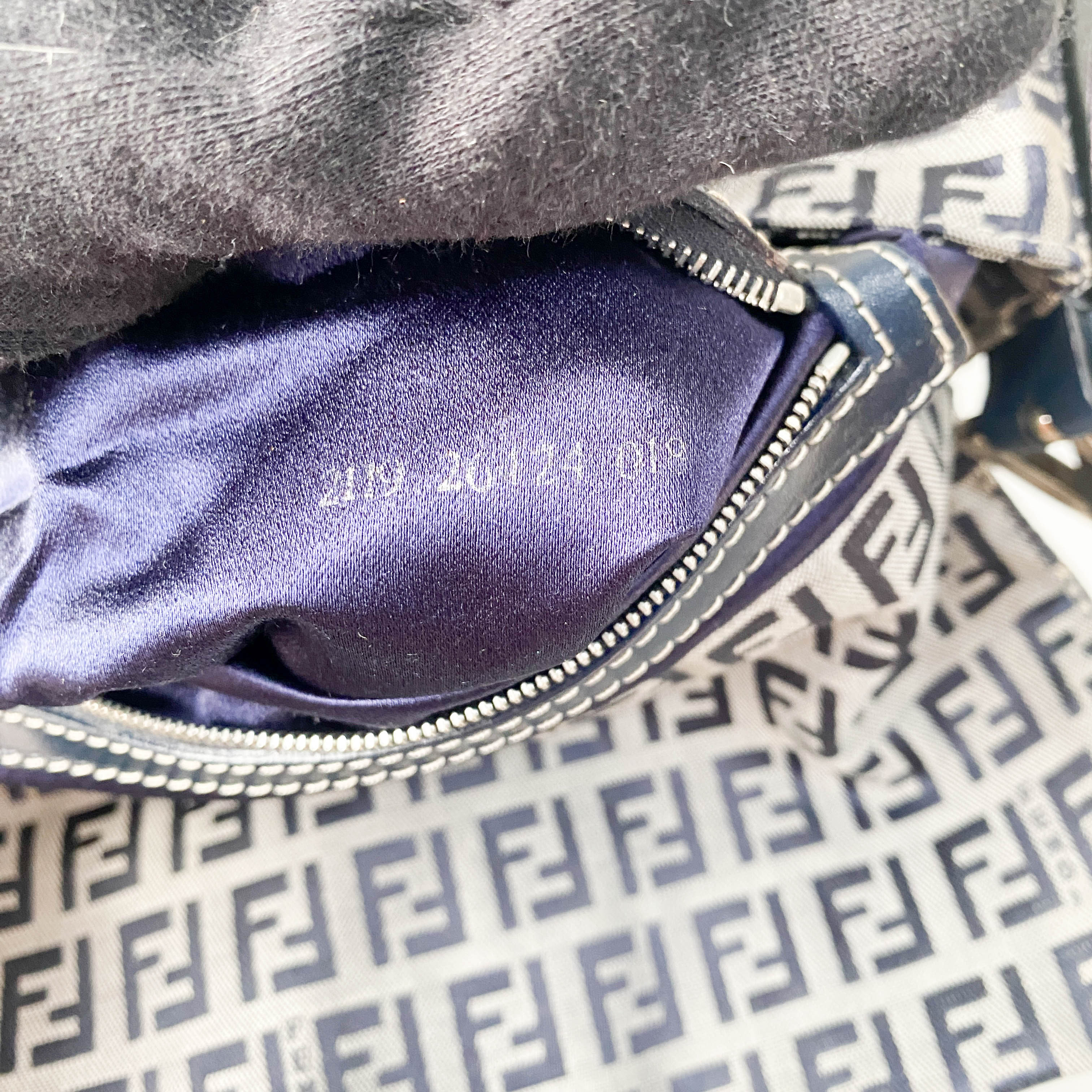 Zucchino Baguette Navy Canvas Shoulder Bag