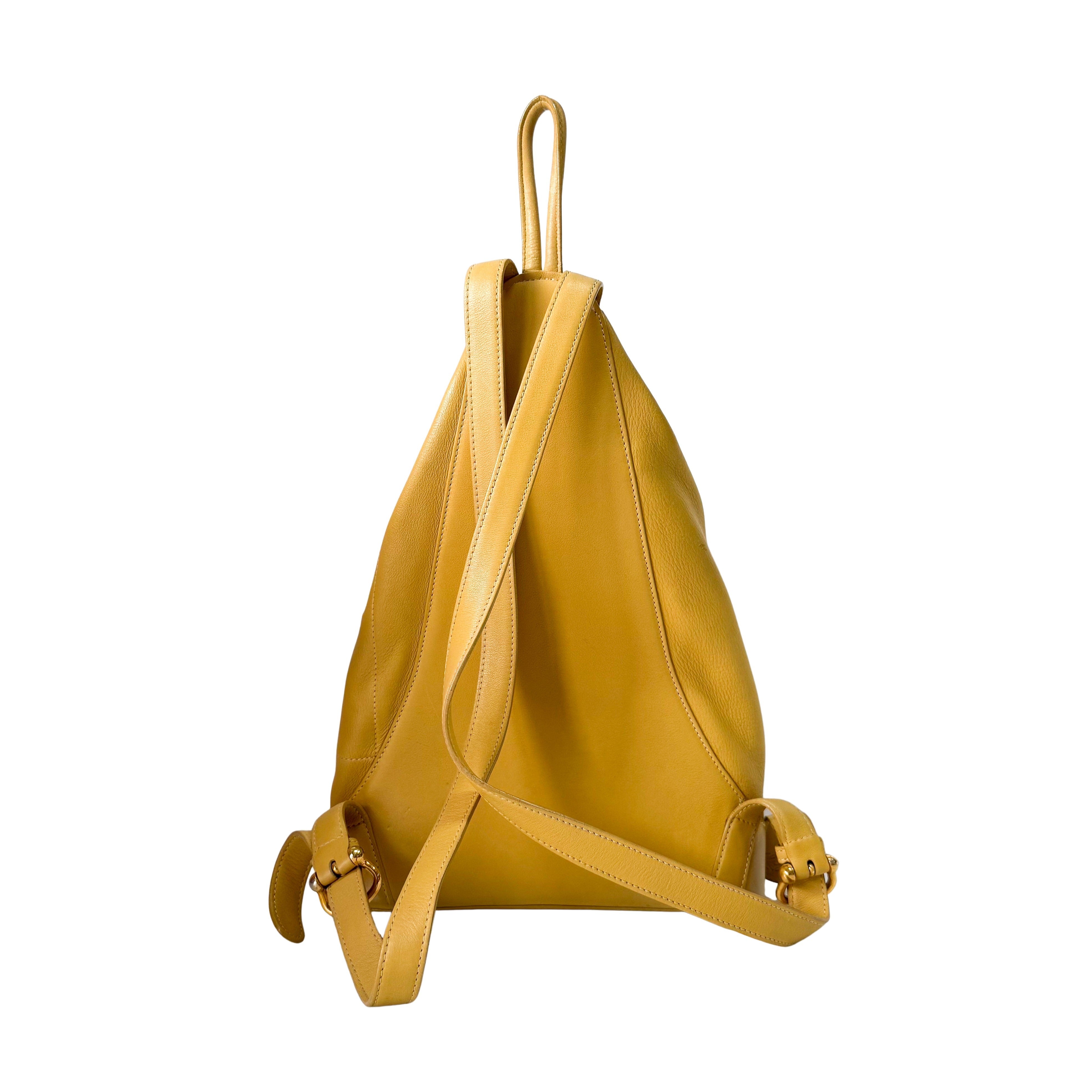 Anton Backpack Yellow Leather Backpack