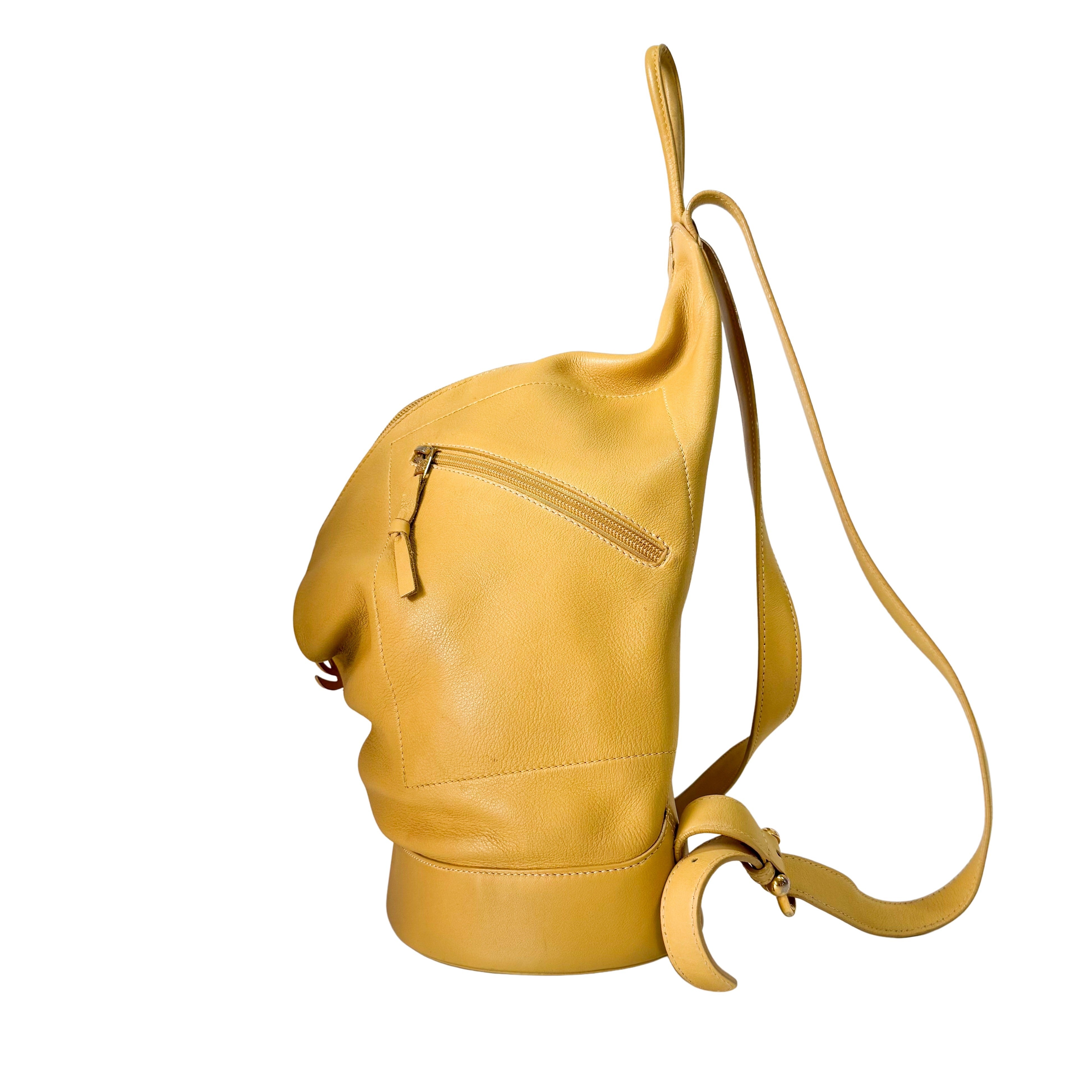 Anton Backpack Yellow Leather Backpack