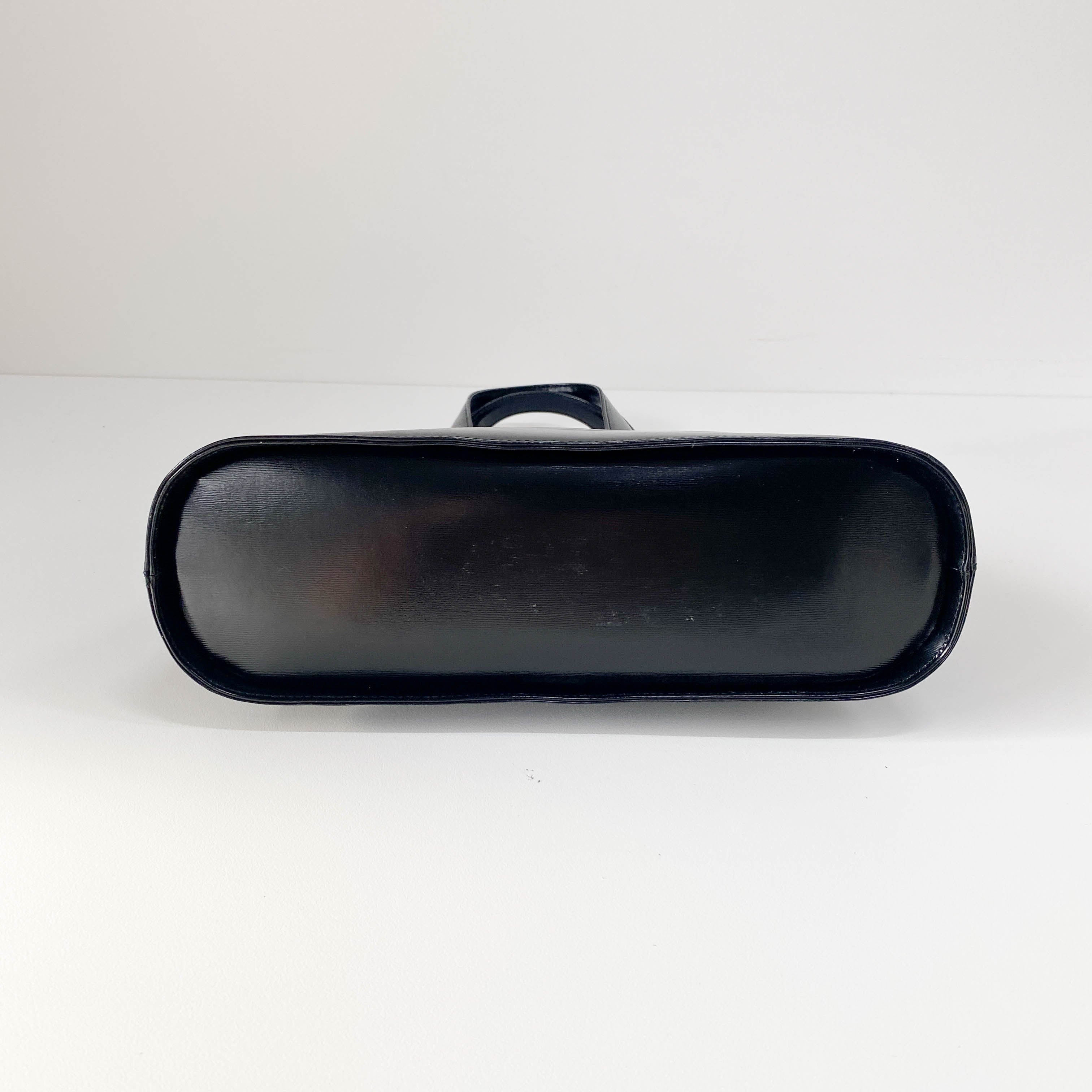 Black Leather Top Handle Bag