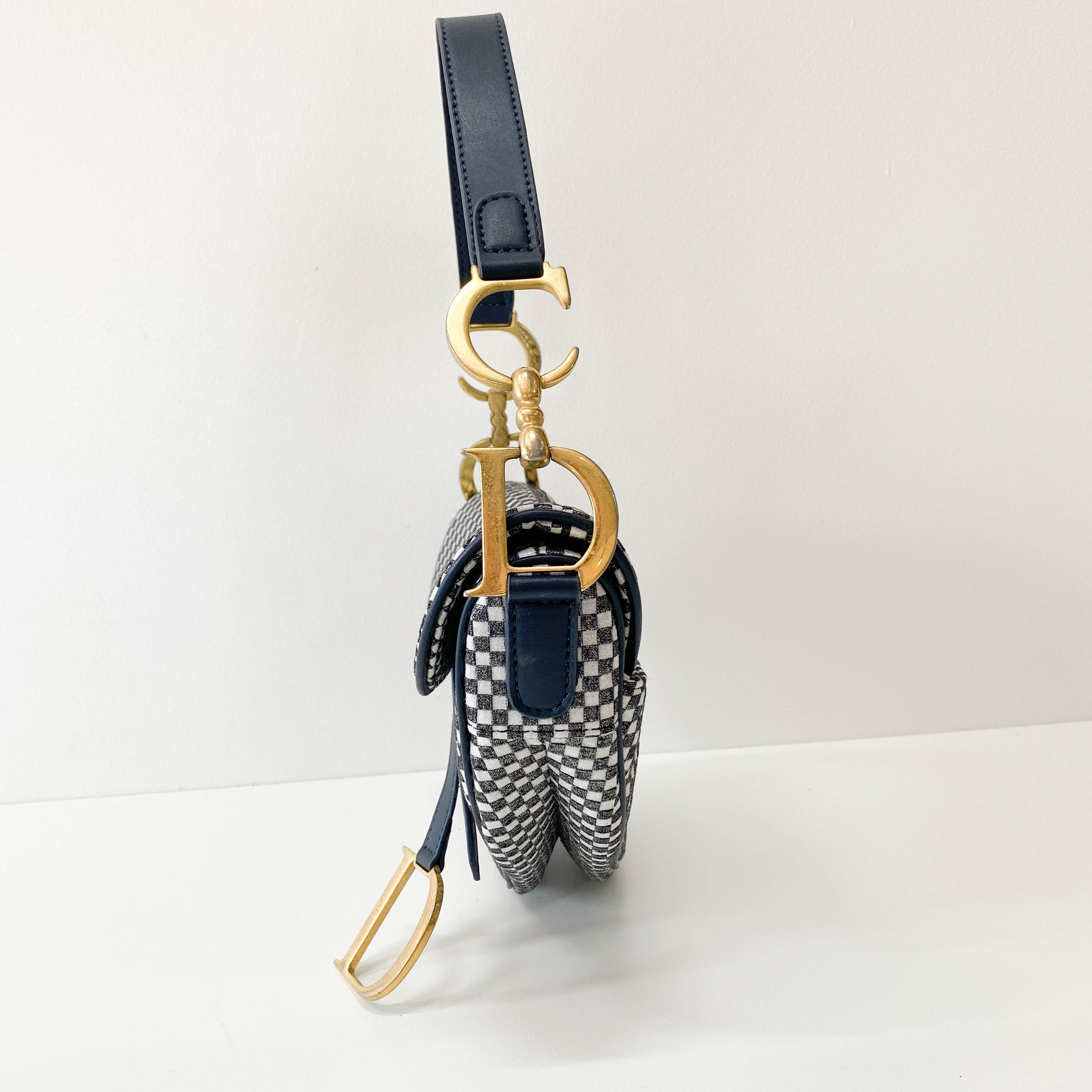 Saddle Black & White Checkered Coated Canvas Bag