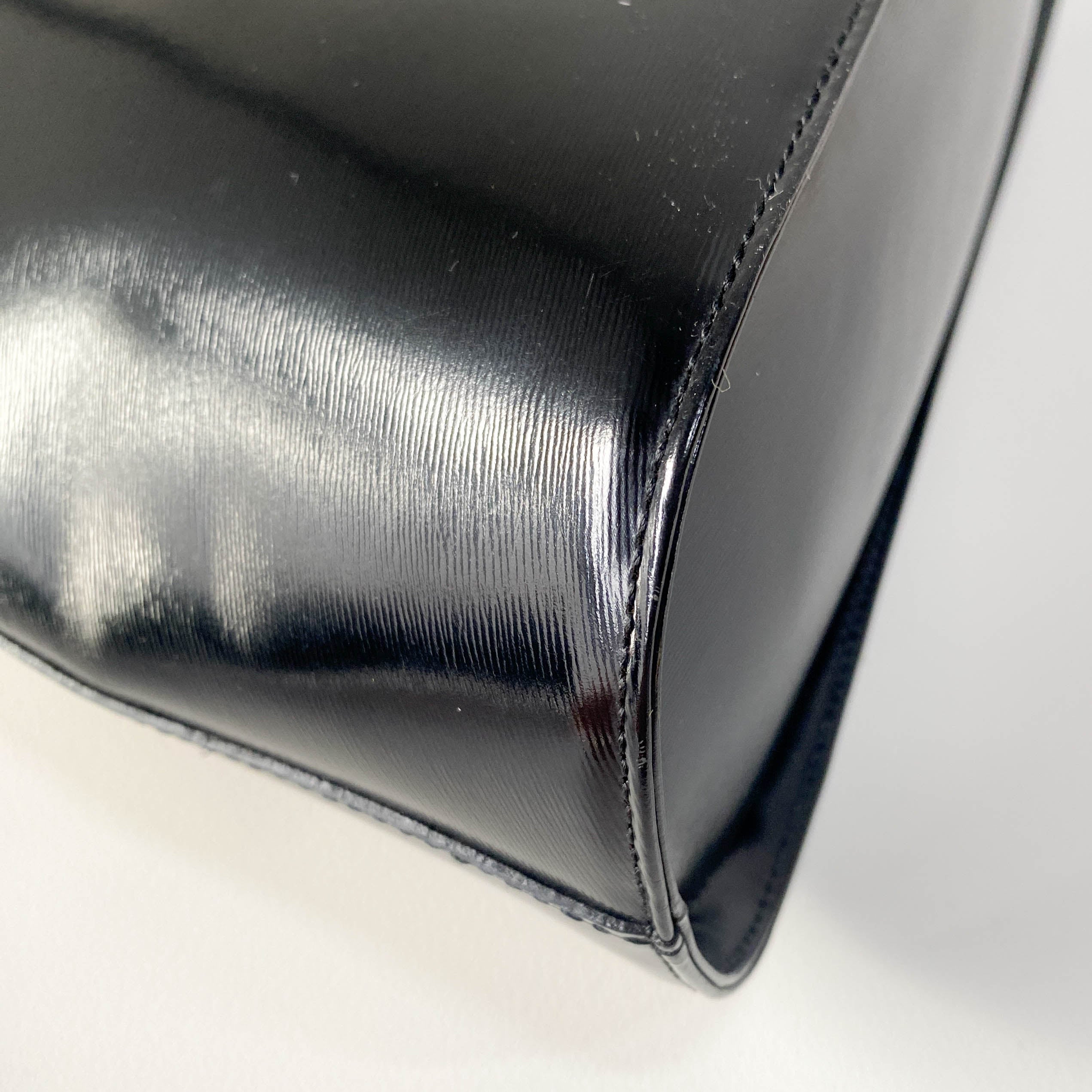 Black Leather Top Handle Bag