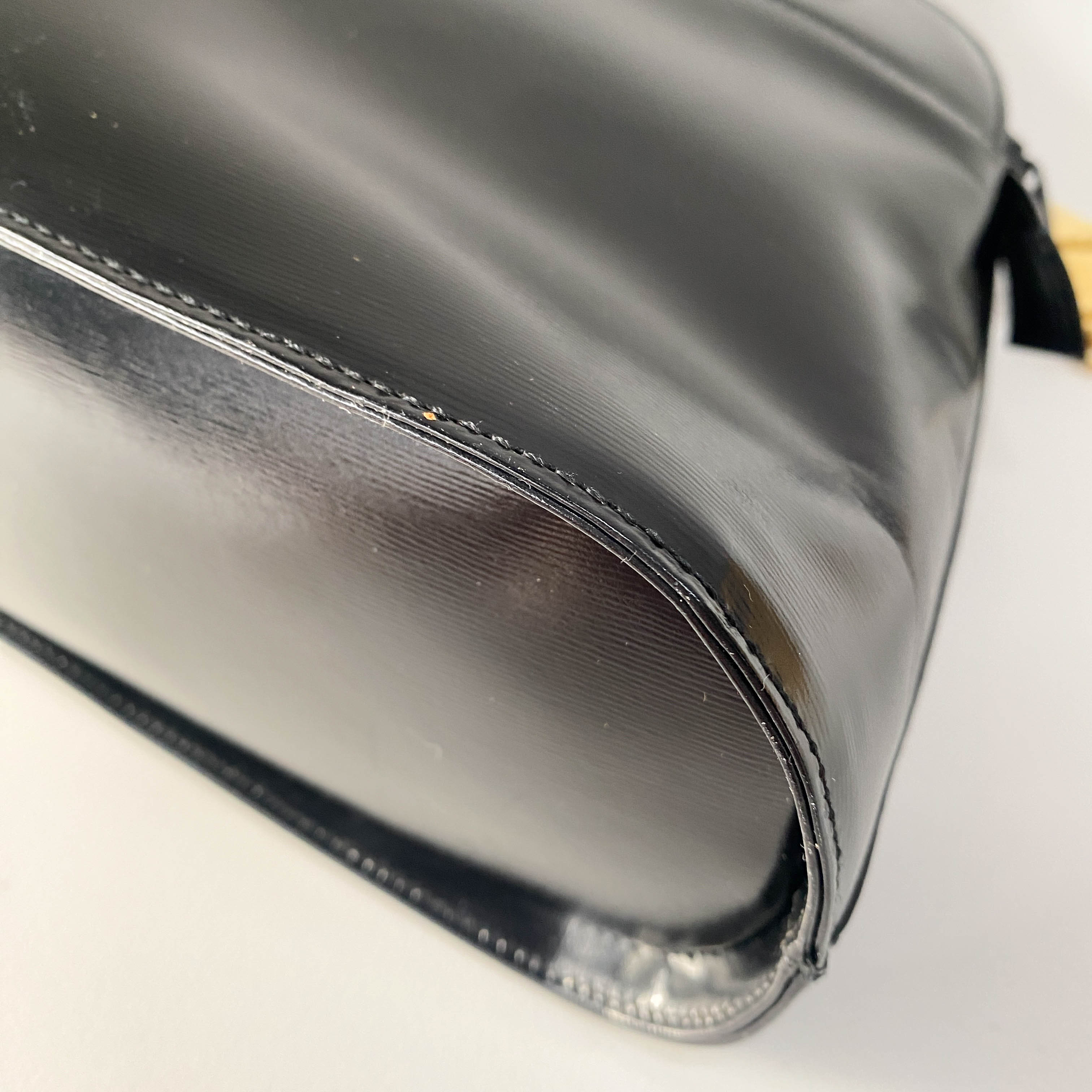 Black Leather Top Handle Bag