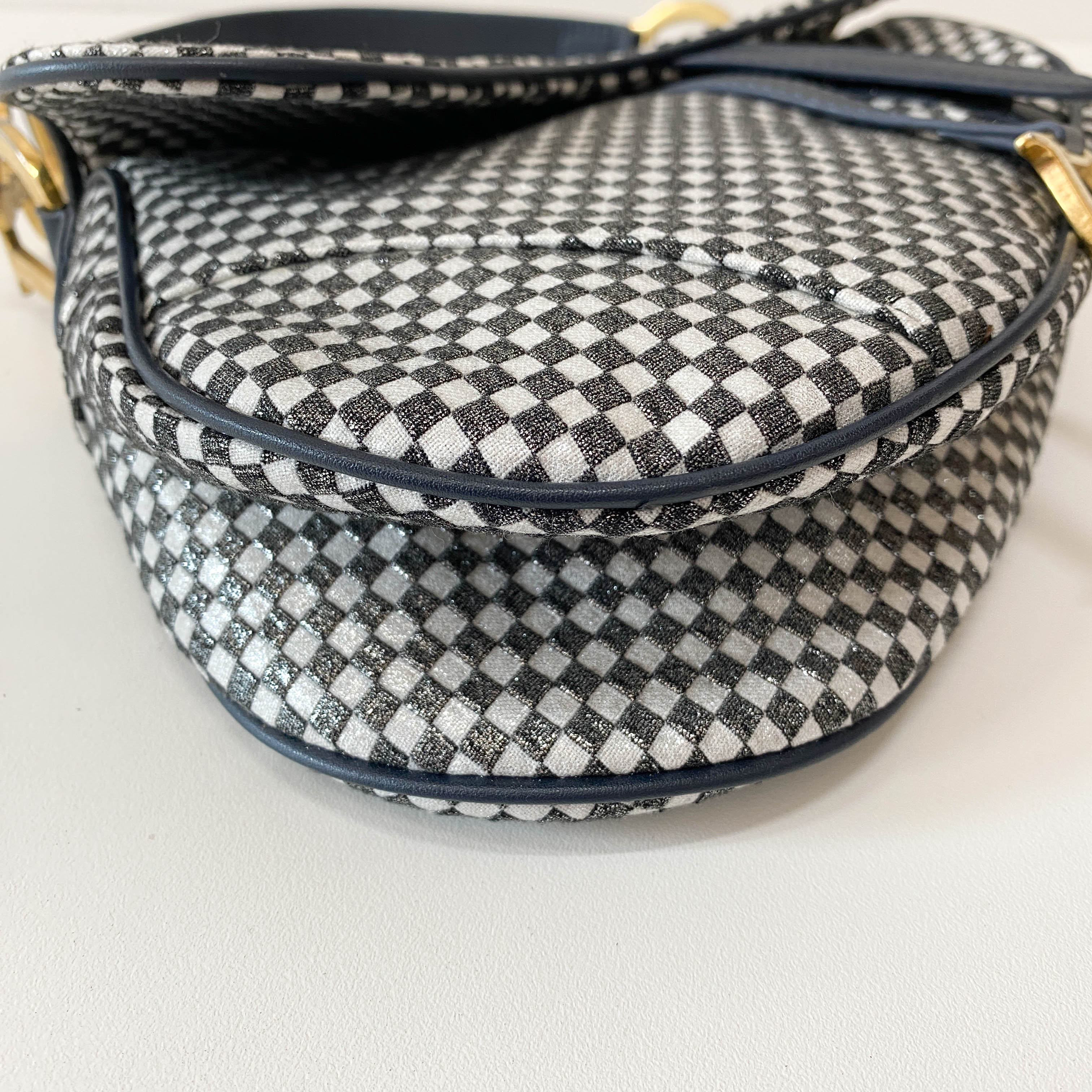 Saddle Black & White Checkered Coated Canvas Bag
