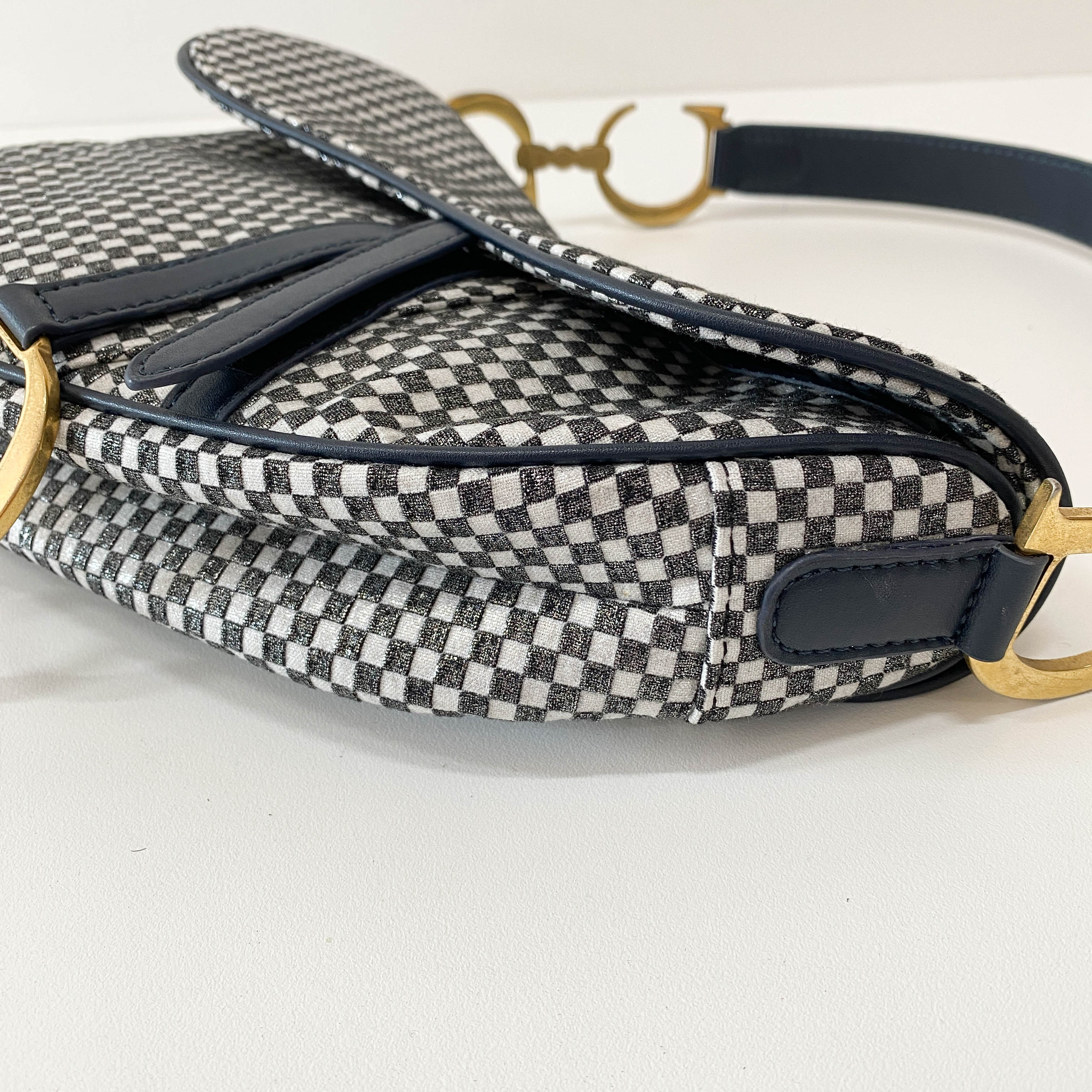 Saddle Black & White Checkered Coated Canvas Bag