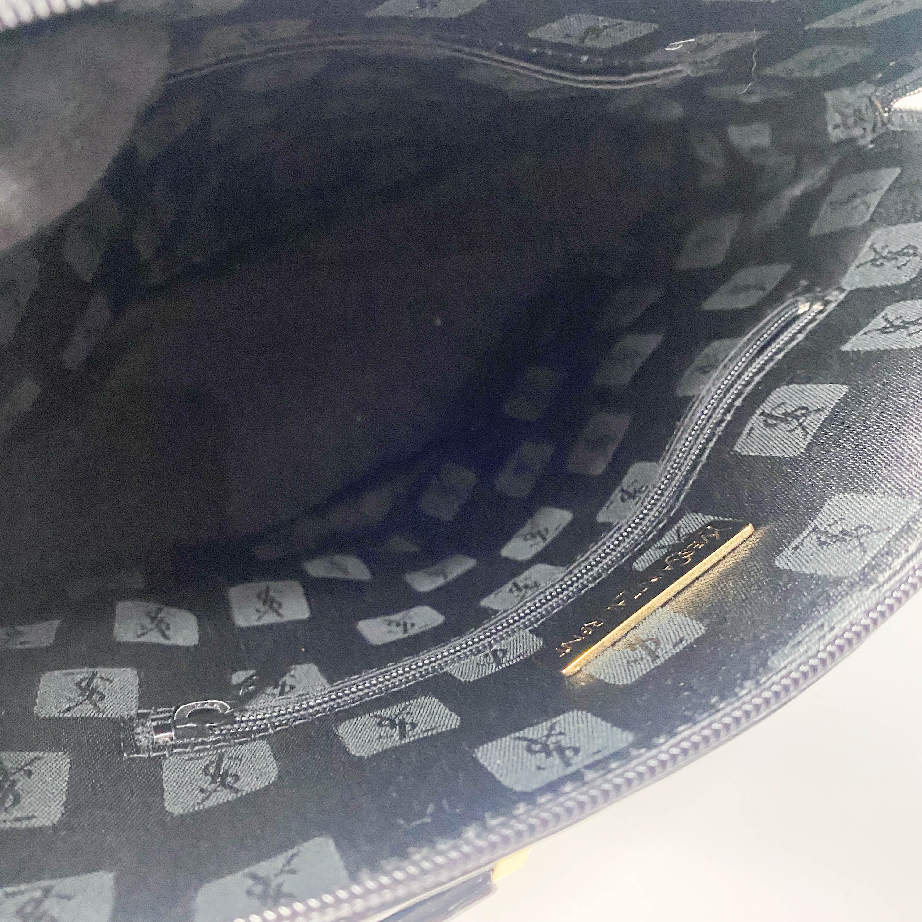 Black Leather Top Handle Bag