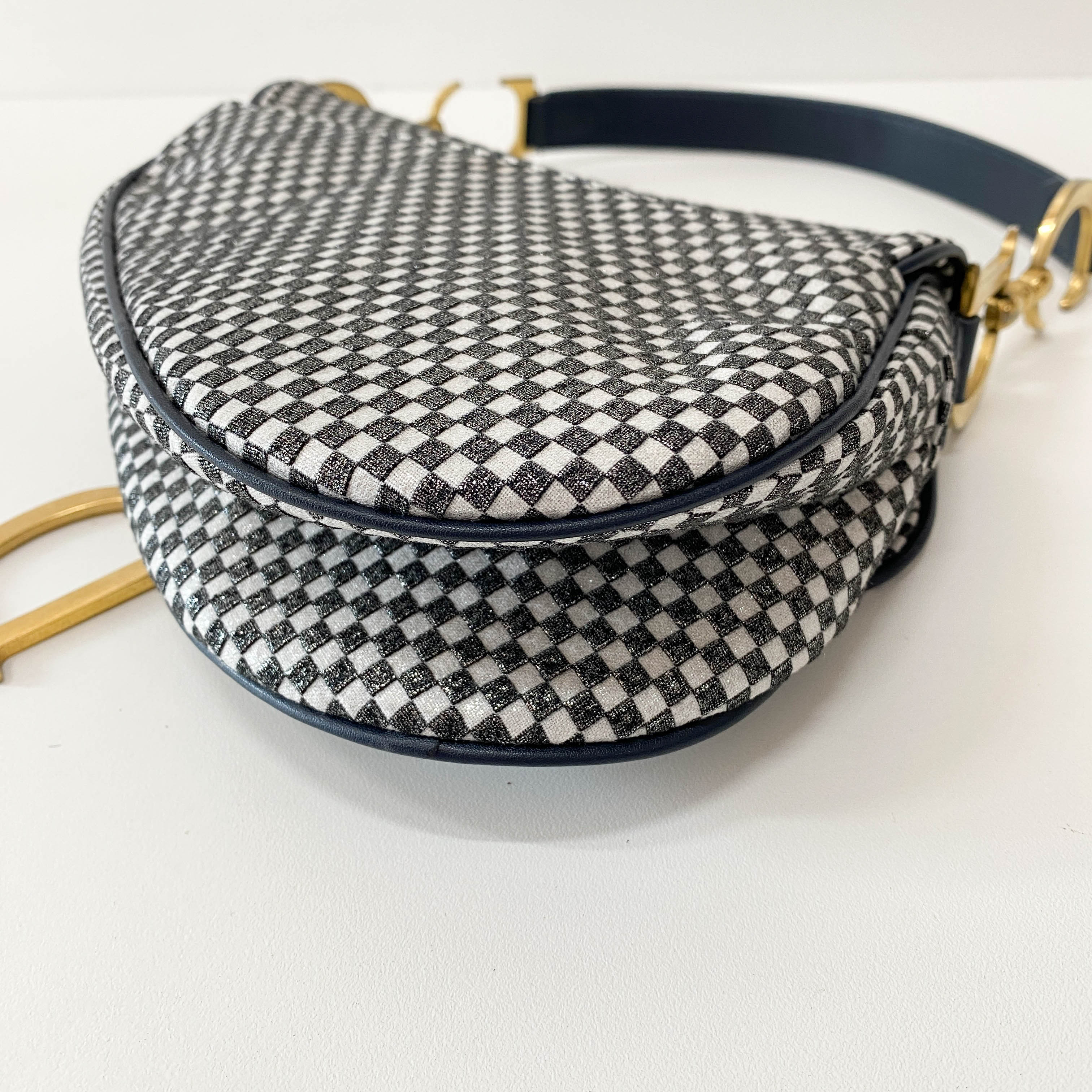 Saddle Black & White Checkered Coated Canvas Bag