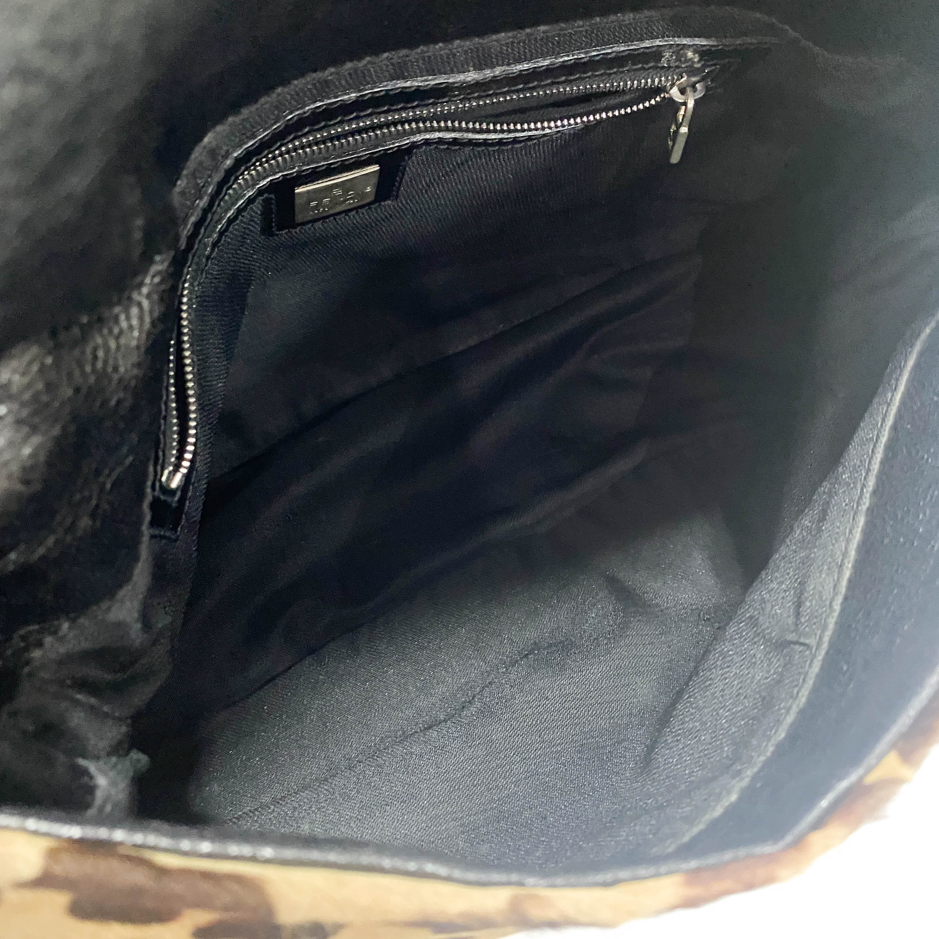 Mamma Baguette Leopard Print Pony Hair Shoulder Bag