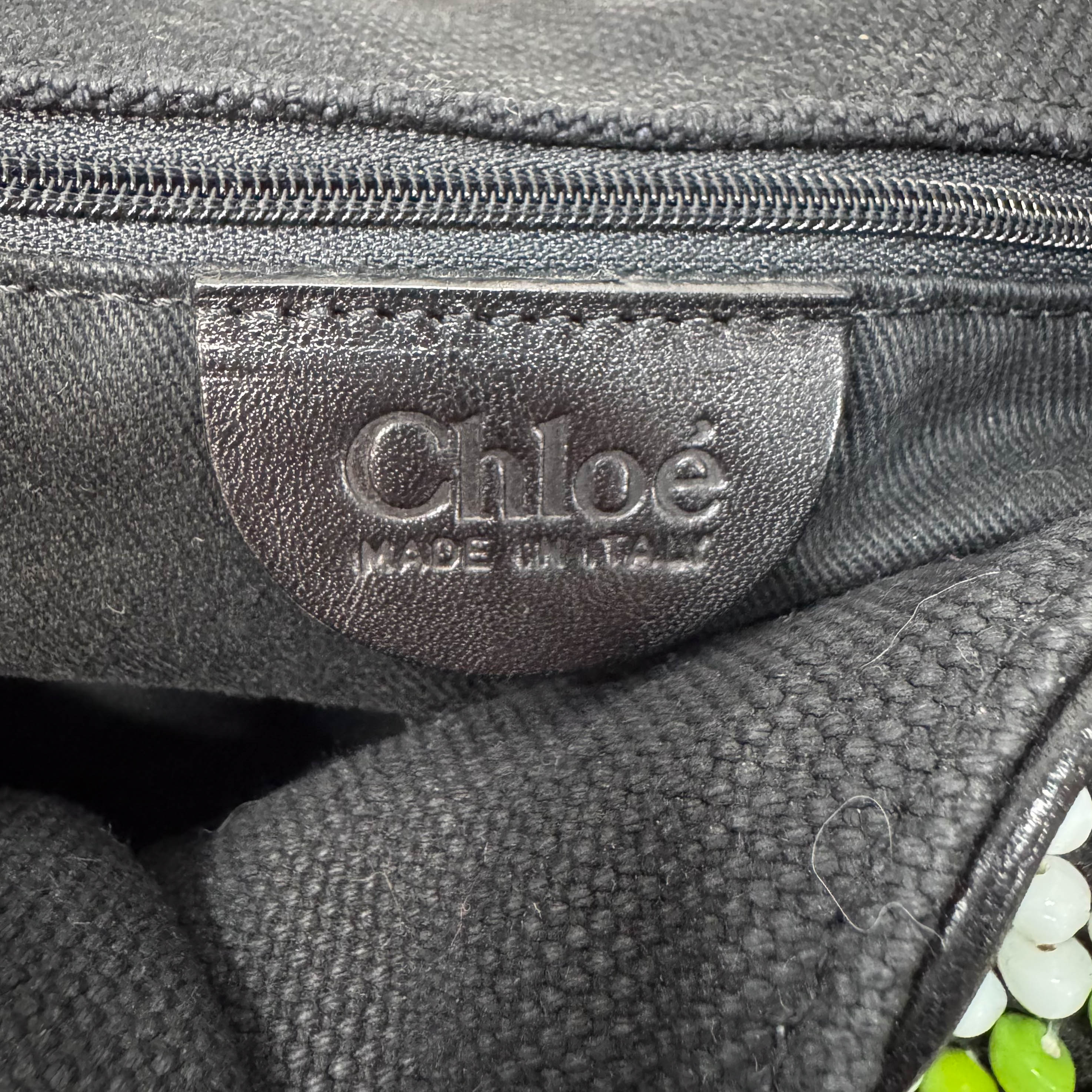 Archive Black denim Hobo Multicolor Beaded Double Round Handle Bag