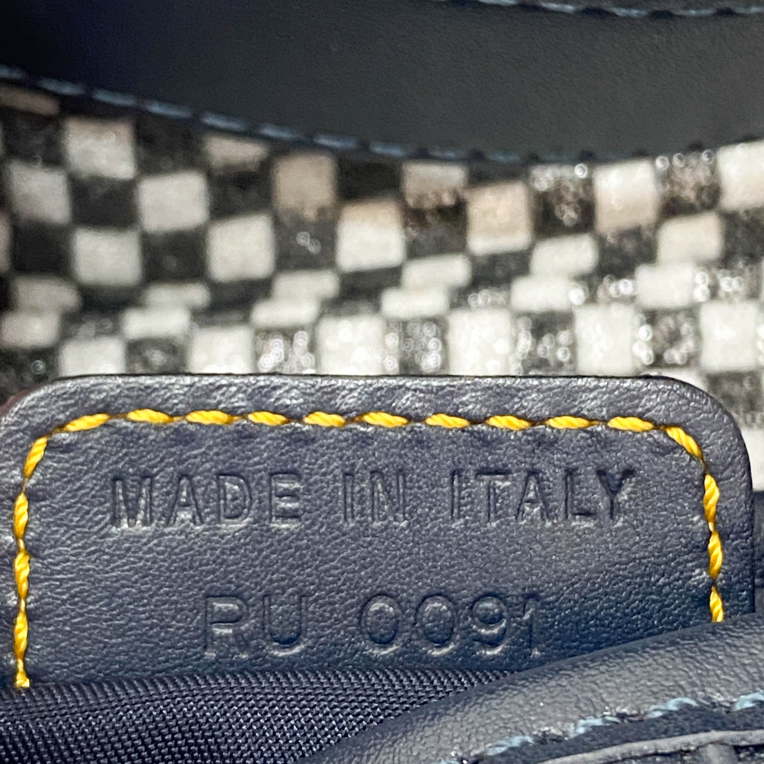 Saddle Black & White Checkered Coated Canvas Bag