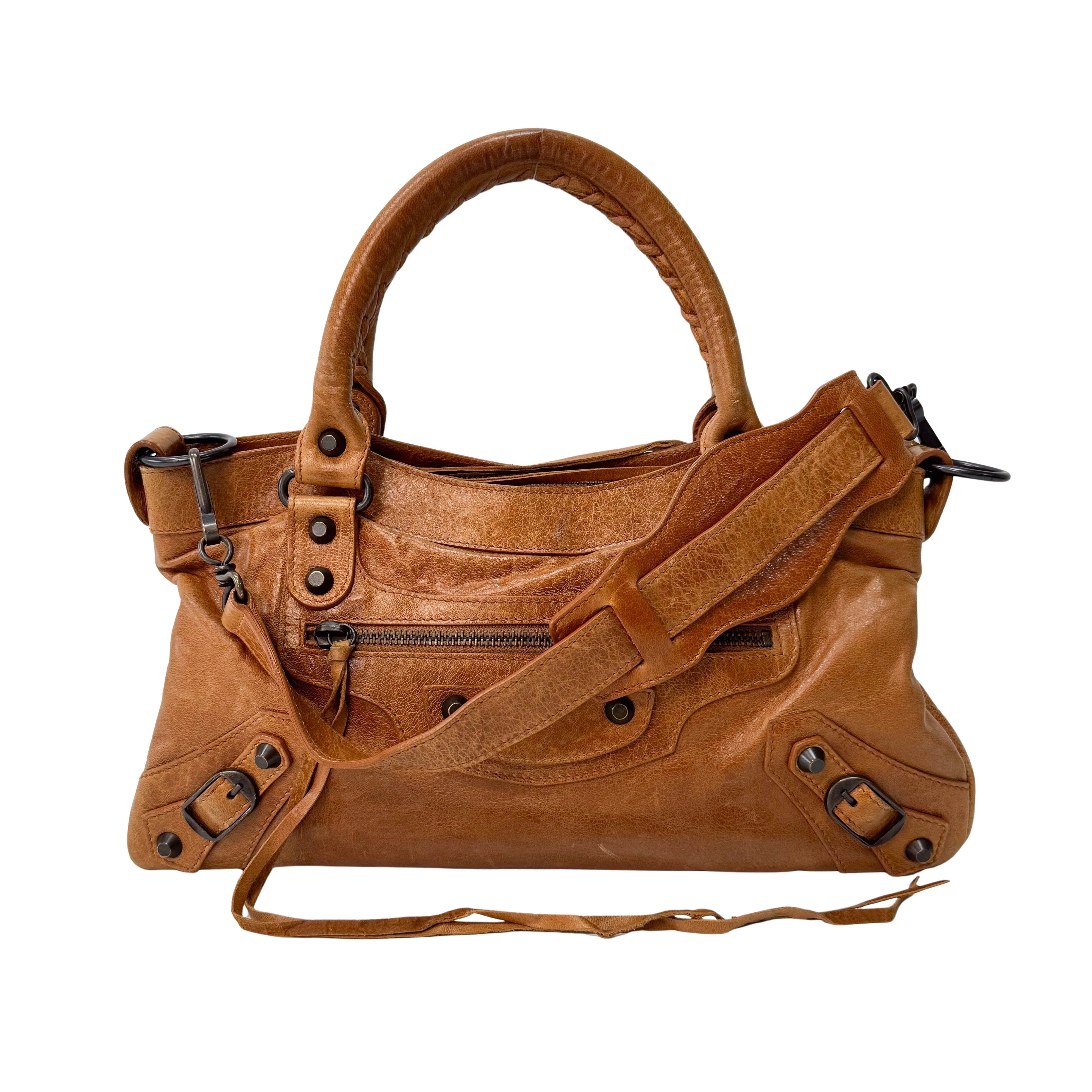 Le City Brown Leather Shoulder Bag