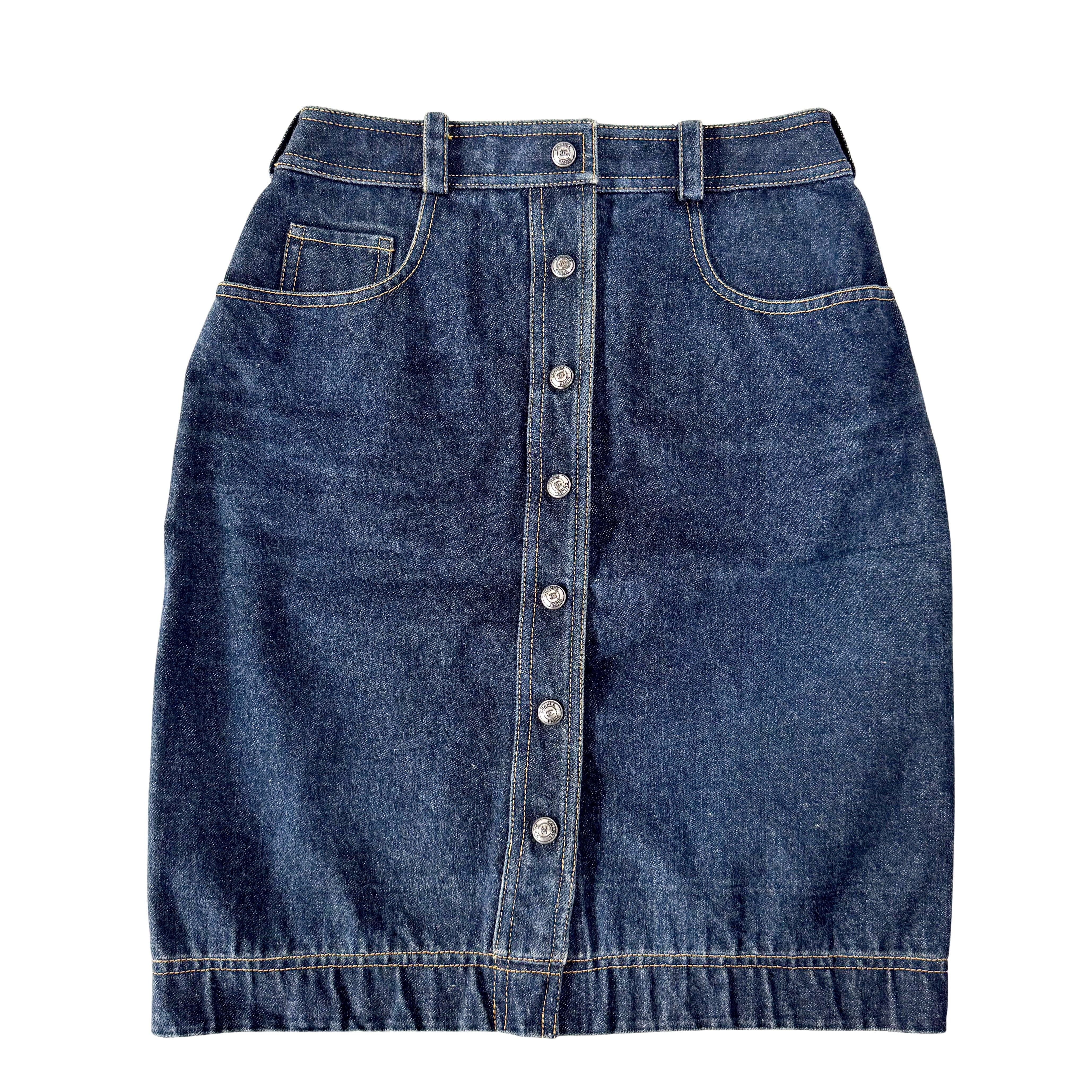 Coco Button Denim Skirt