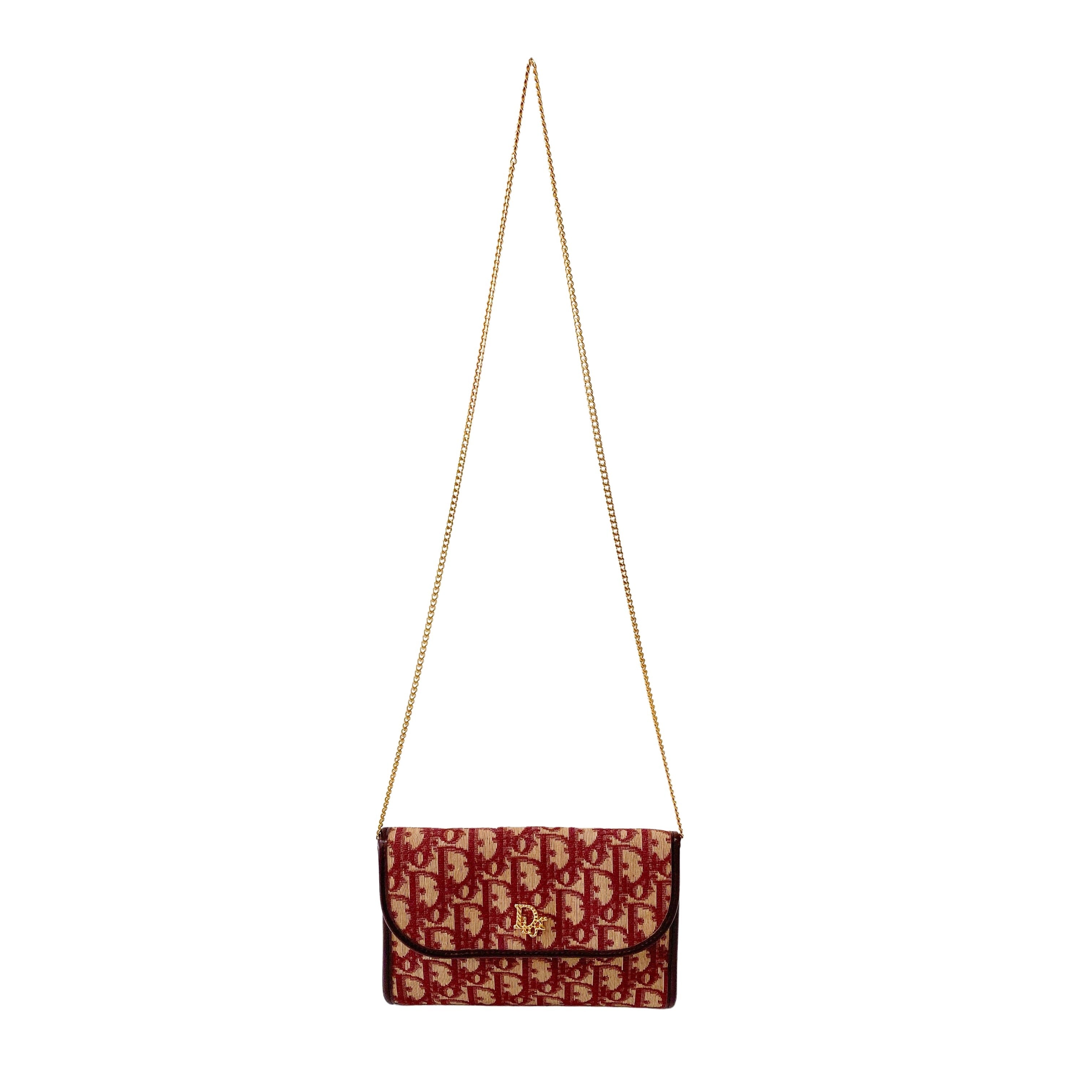 Trotter Mini Red Oblique Canvas Shoulder Bag