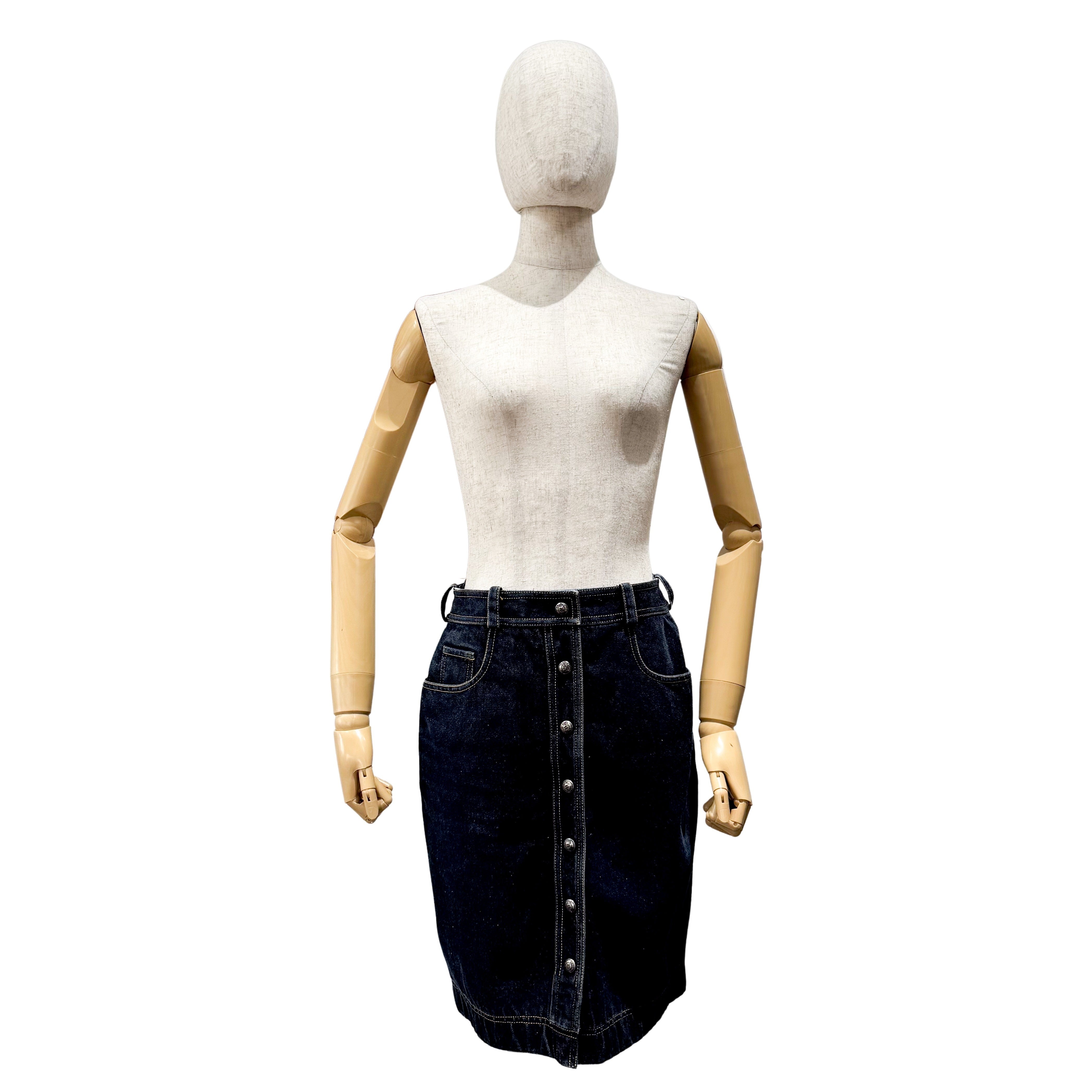 Coco Button Denim Skirt