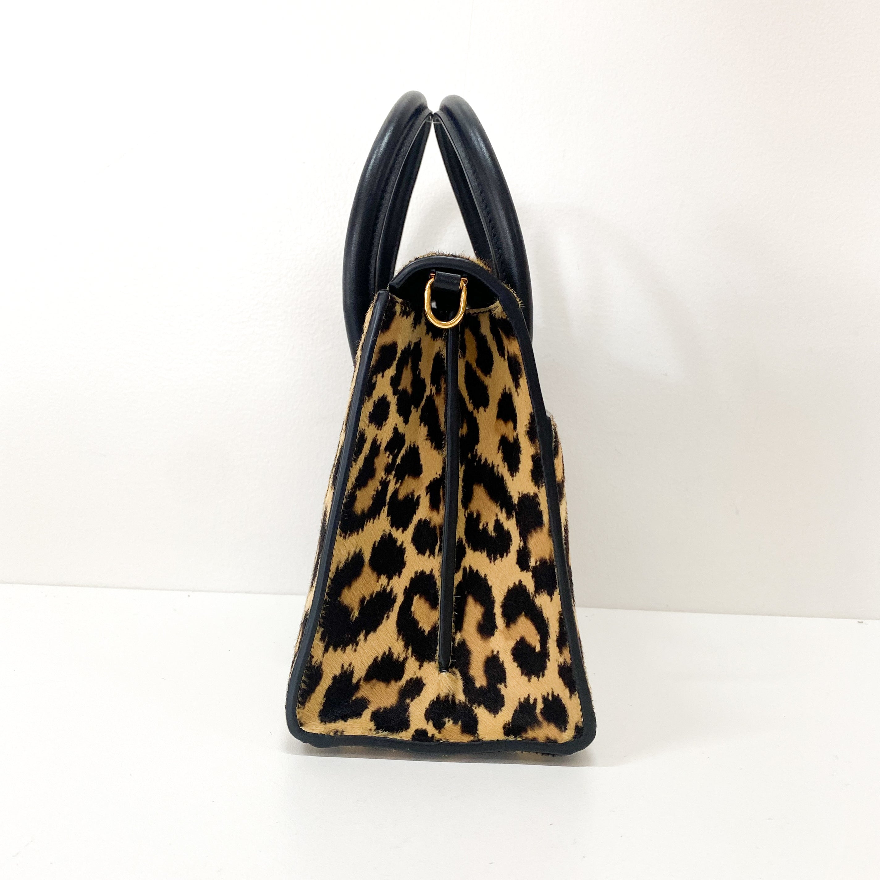 Montaigne Leopard Print Pony Hair Top Handle Bag