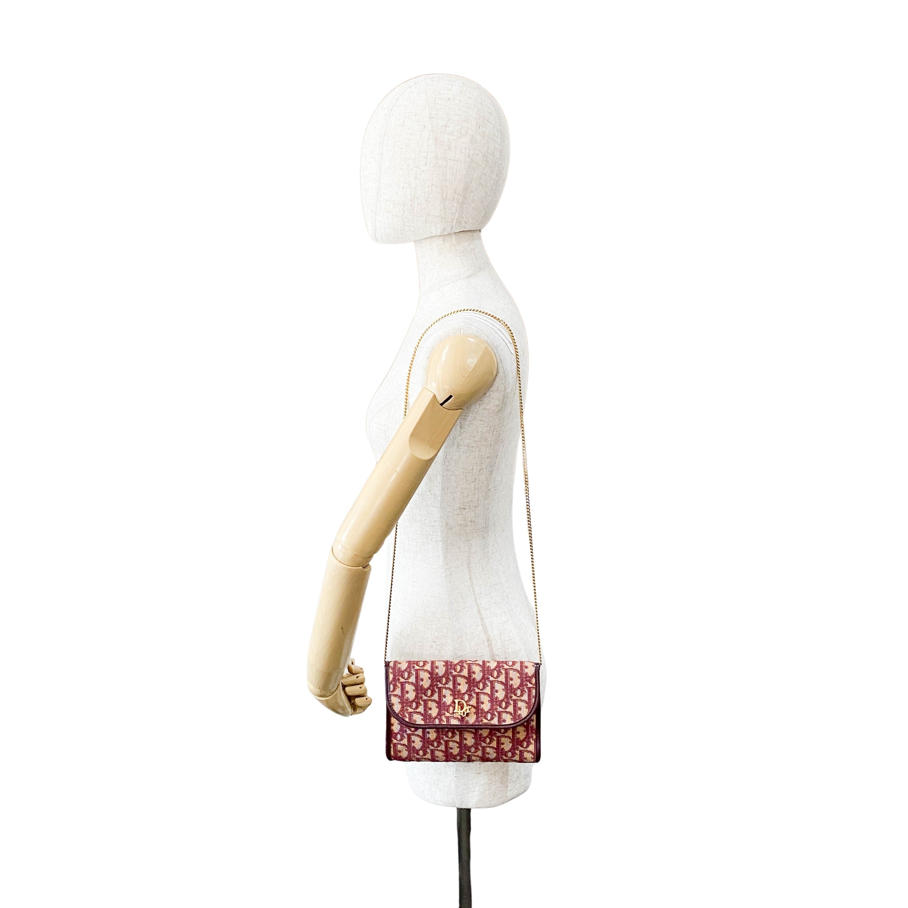 Trotter Mini Red Oblique Canvas Shoulder Bag