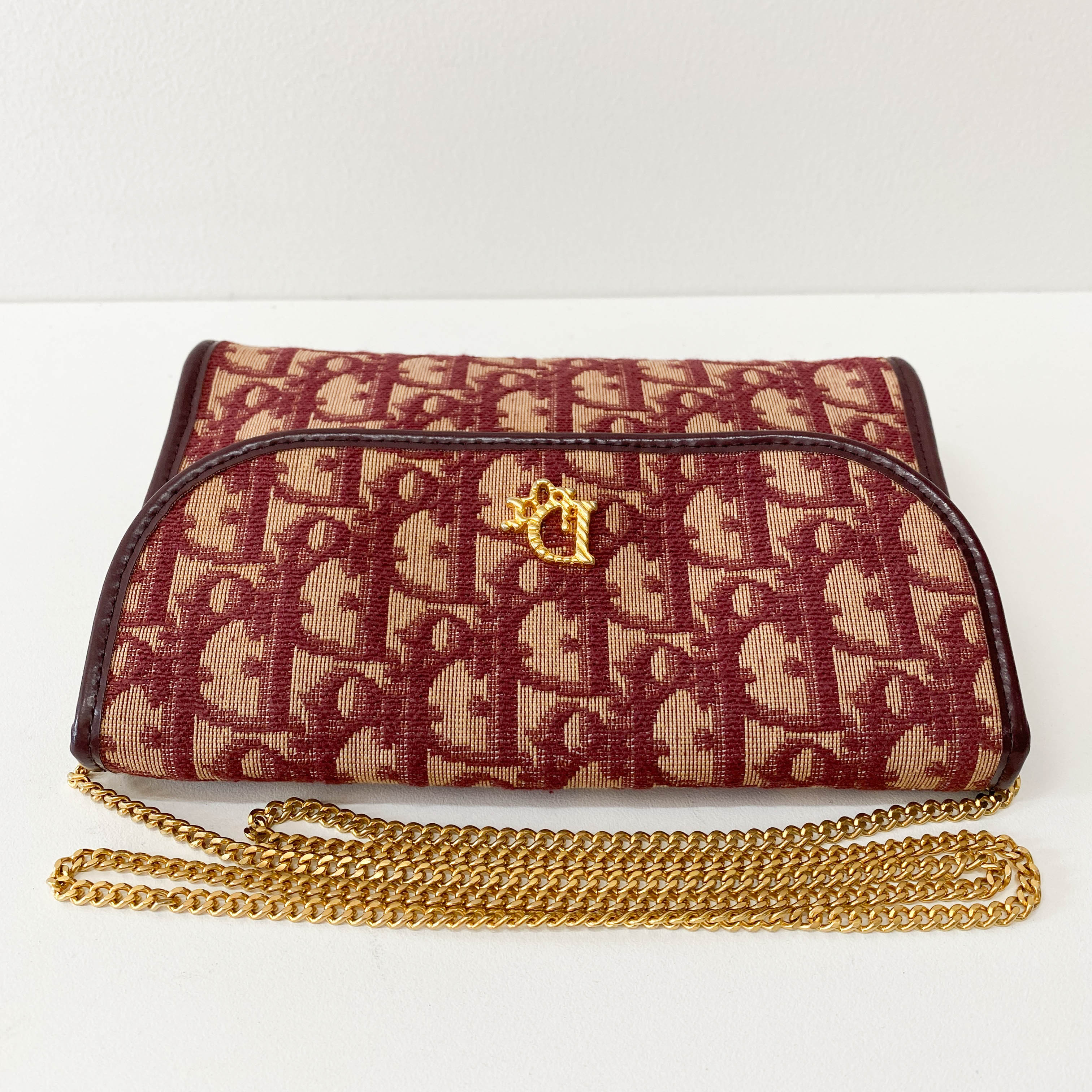 Trotter Mini Red Oblique Canvas Shoulder Bag