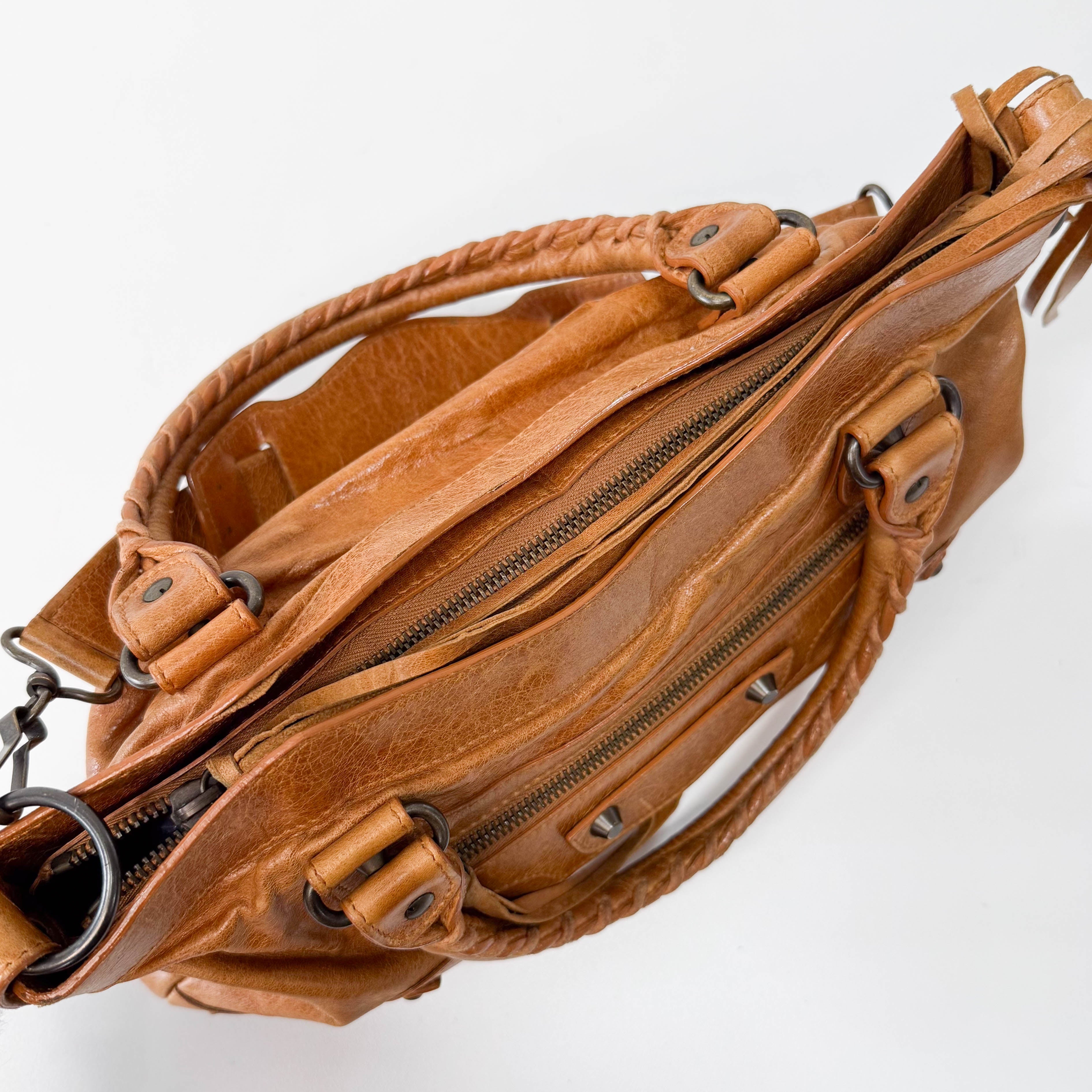 Le City Brown Leather Shoulder Bag