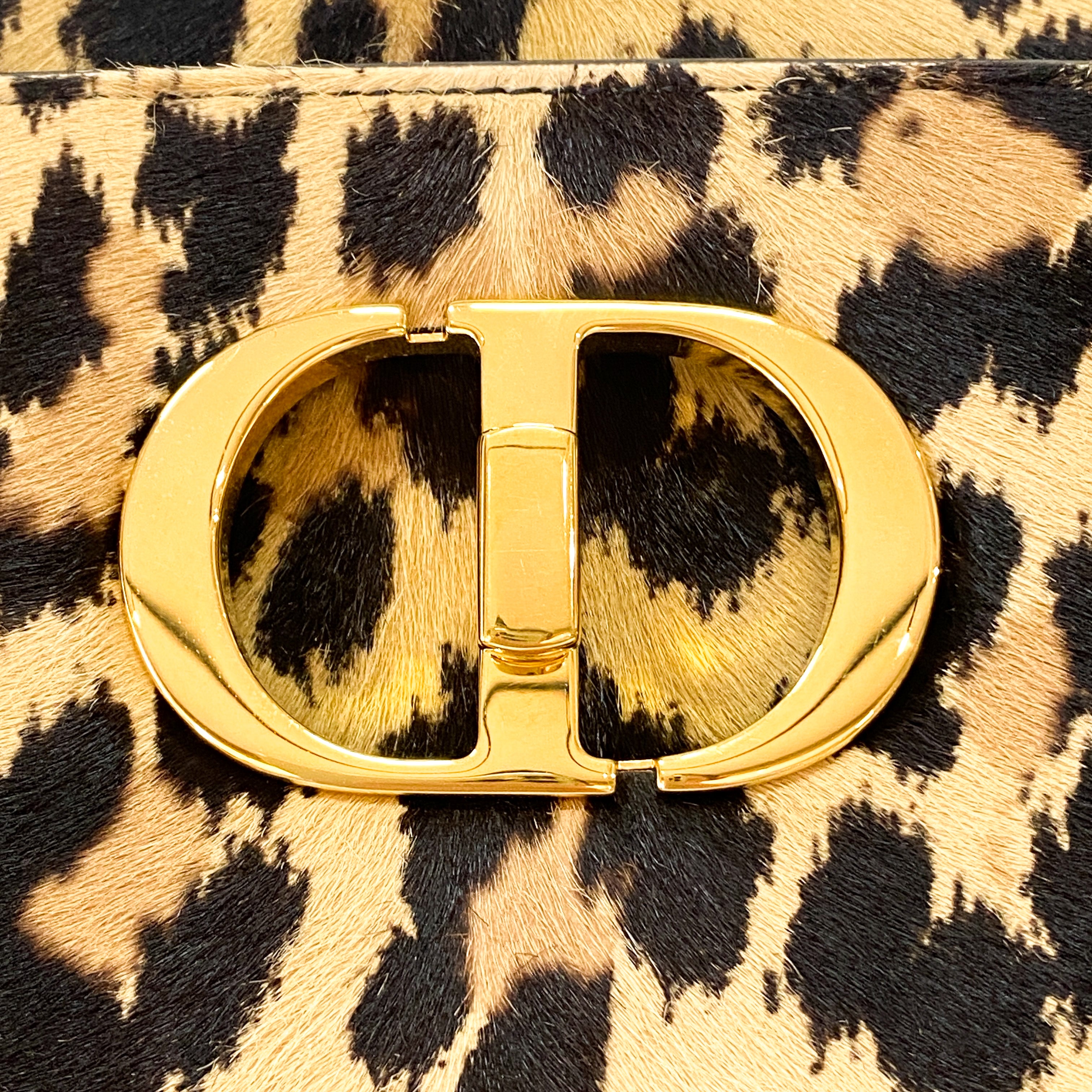 Montaigne Leopard Print Pony Hair Top Handle Bag