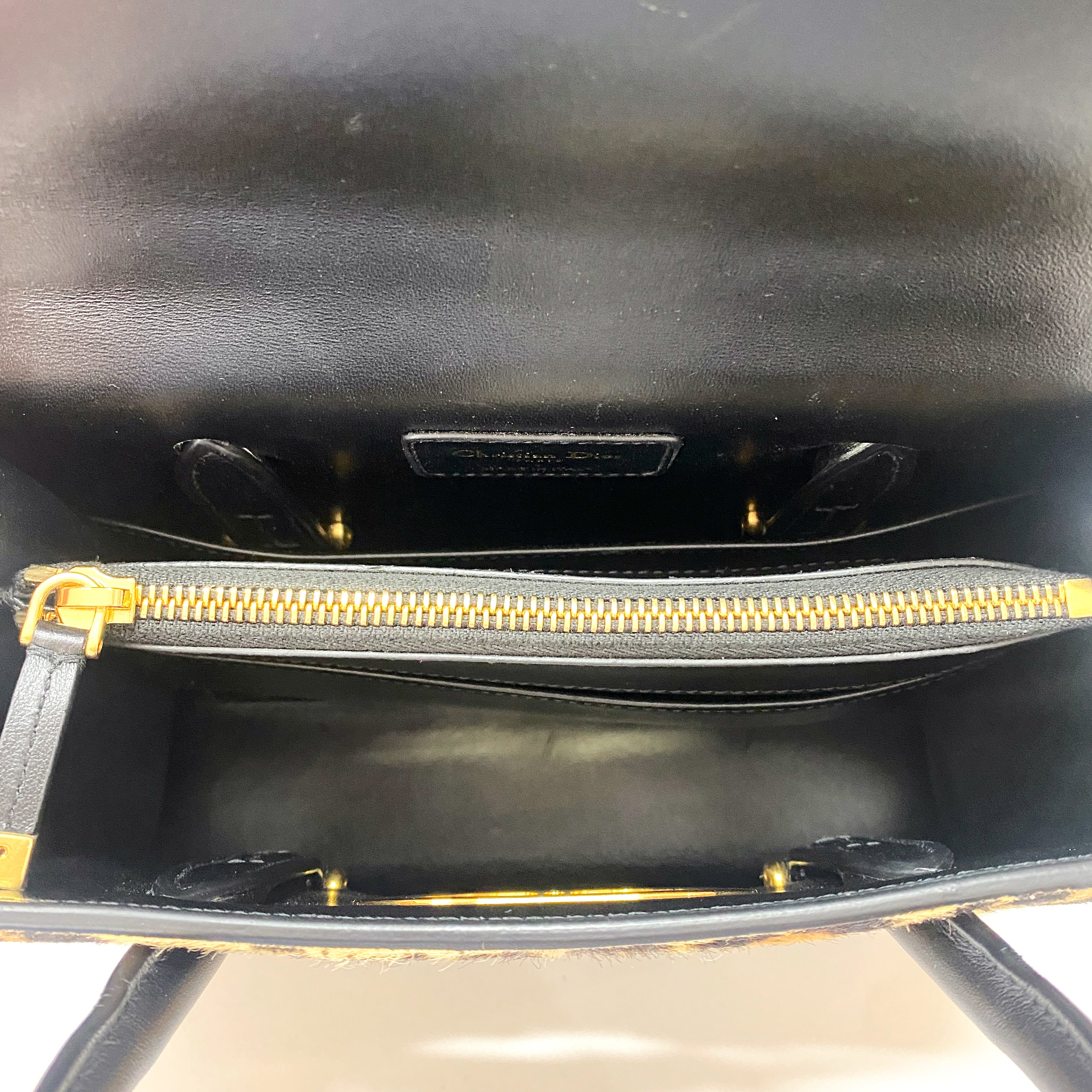 Montaigne Leopard Print Pony Hair Top Handle Bag