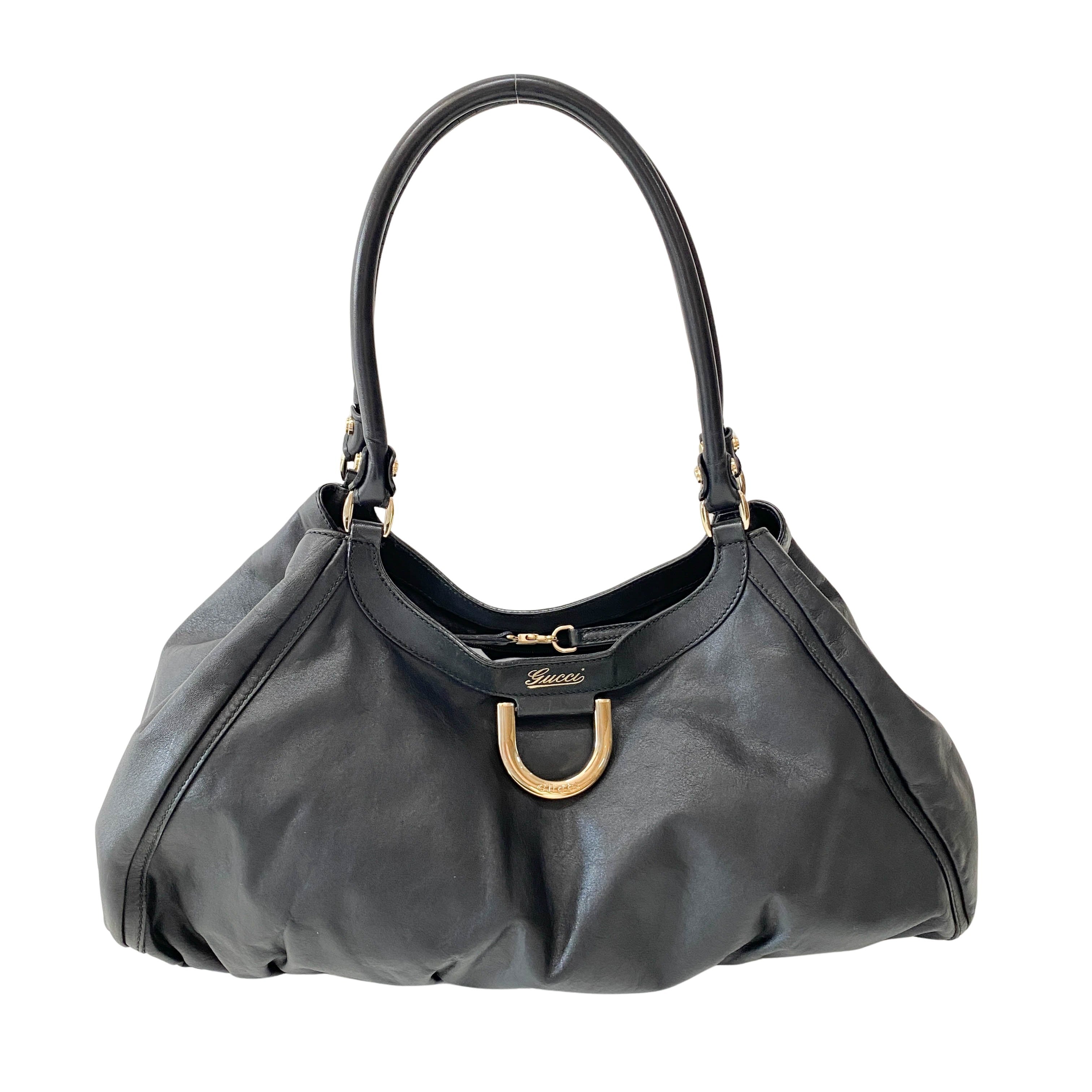 Abbey Black Leather Shoulder Bag