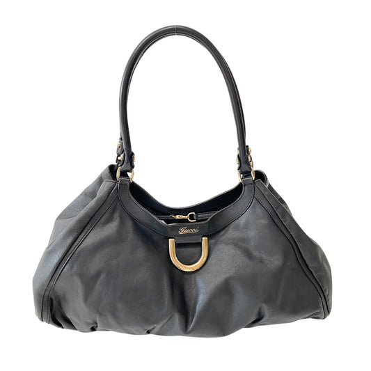 Abbey Black Leather Shoulder Bag