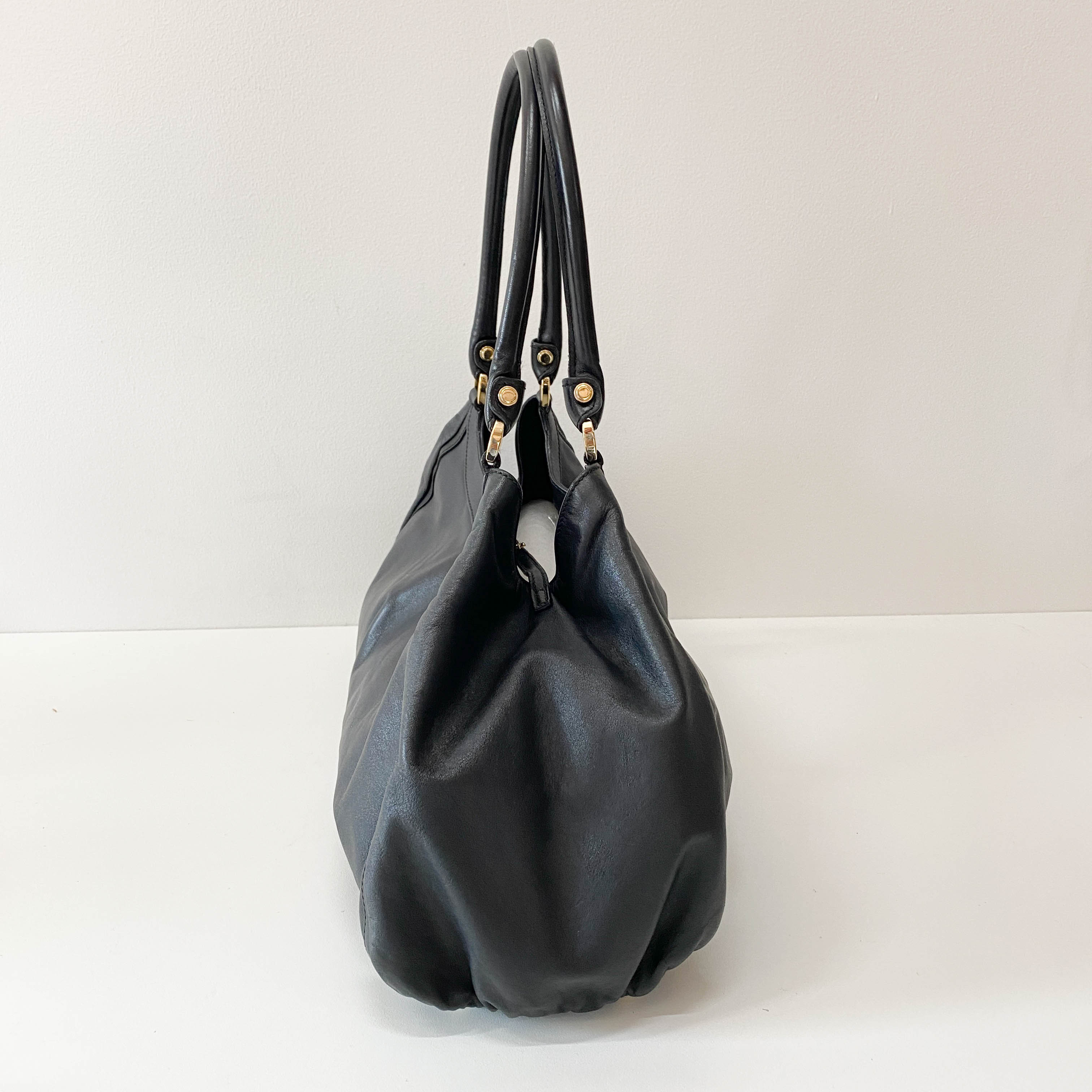 Abbey Black Leather Shoulder Bag