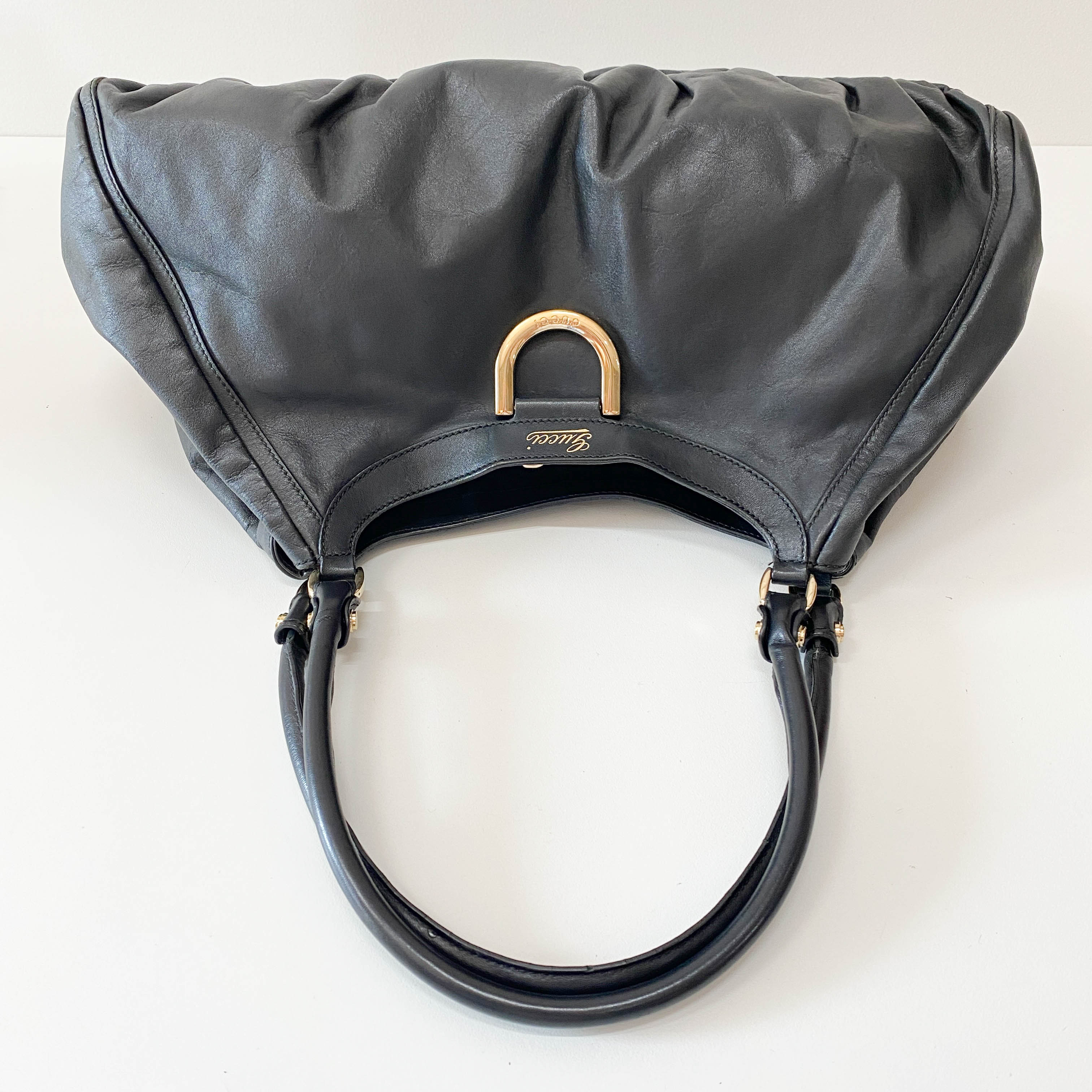 Abbey Black Leather Shoulder Bag