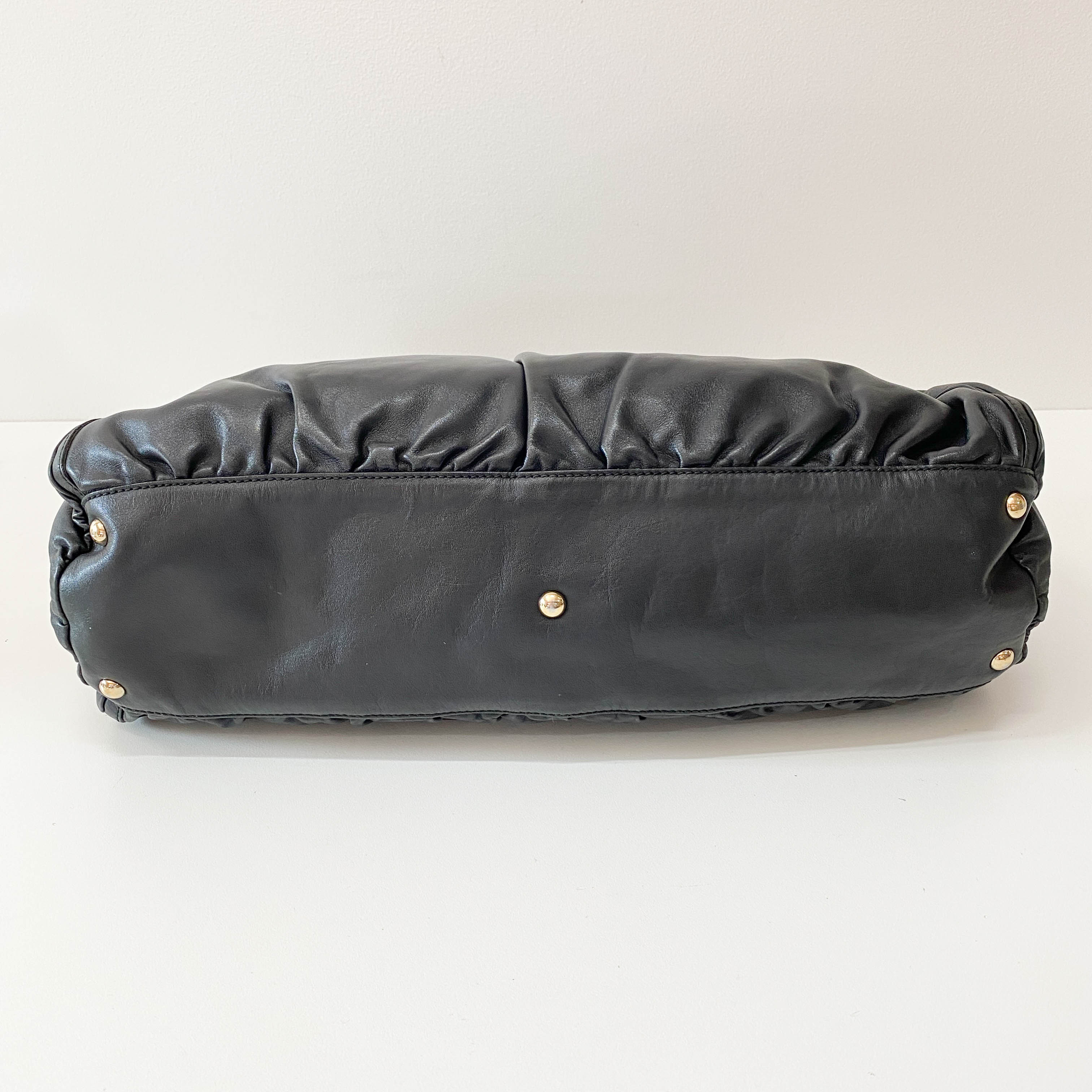 Abbey Black Leather Shoulder Bag