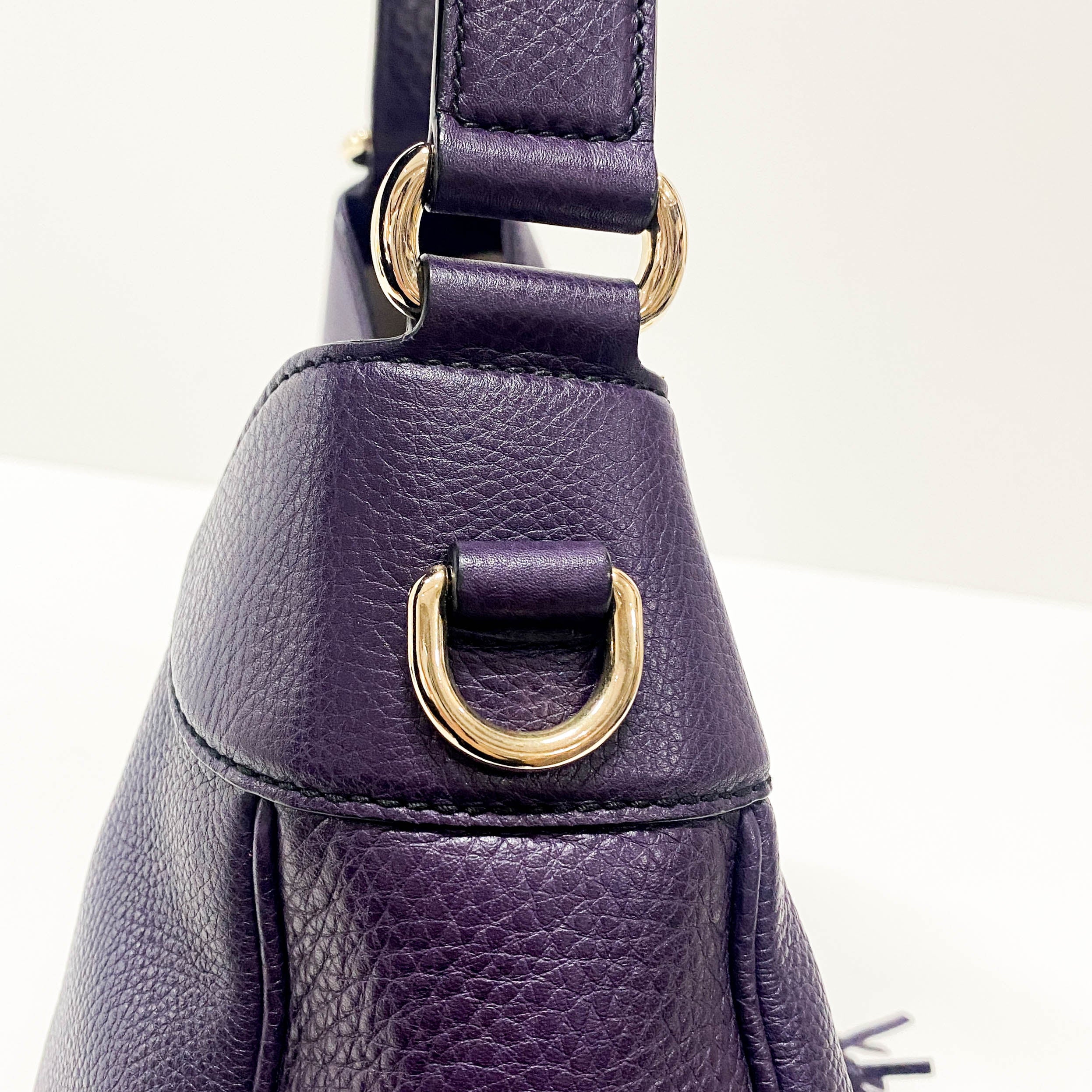 Emily Purple Leather Chain Strap Shoulder Bag